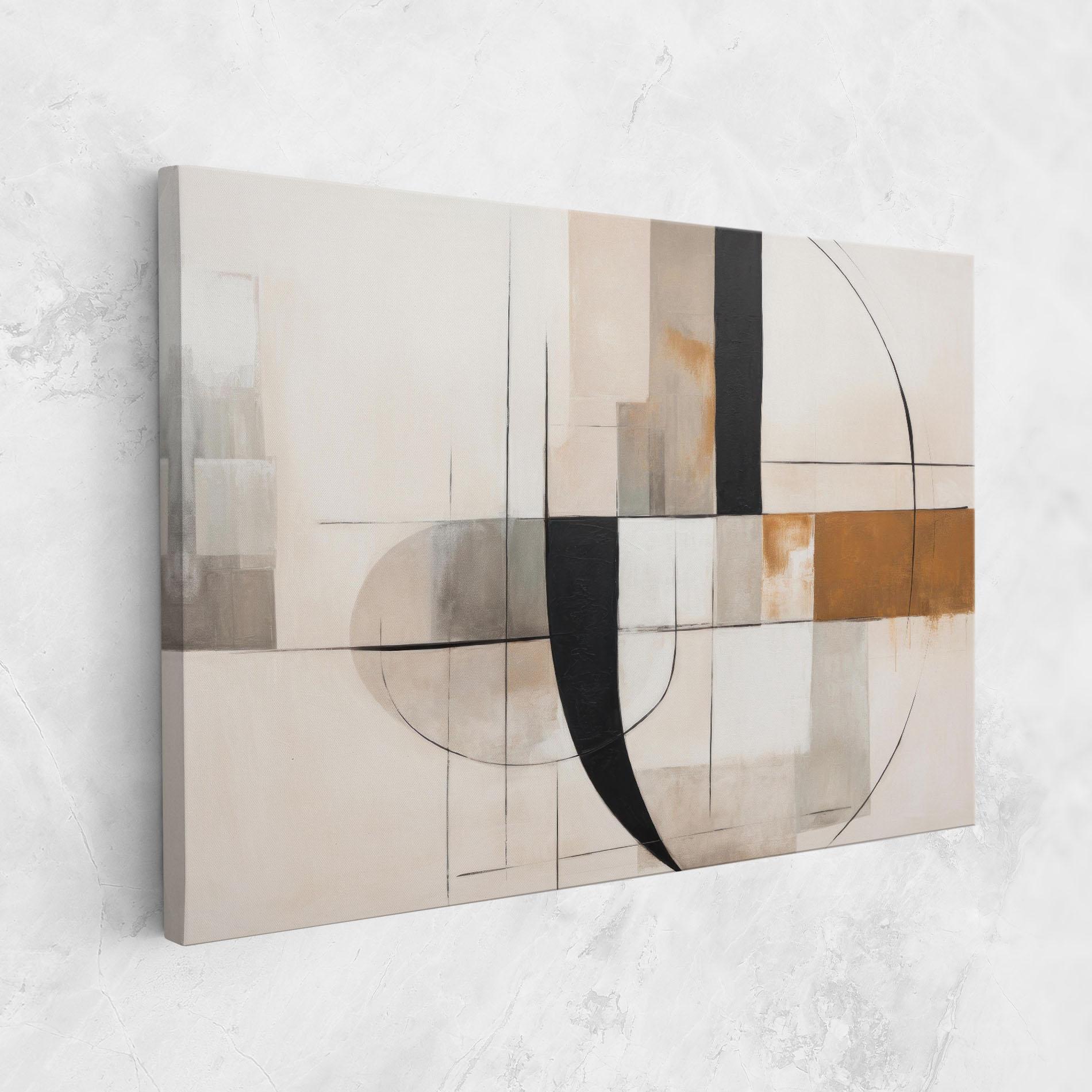 Vászonkép Black Abstract Lines mockup 1