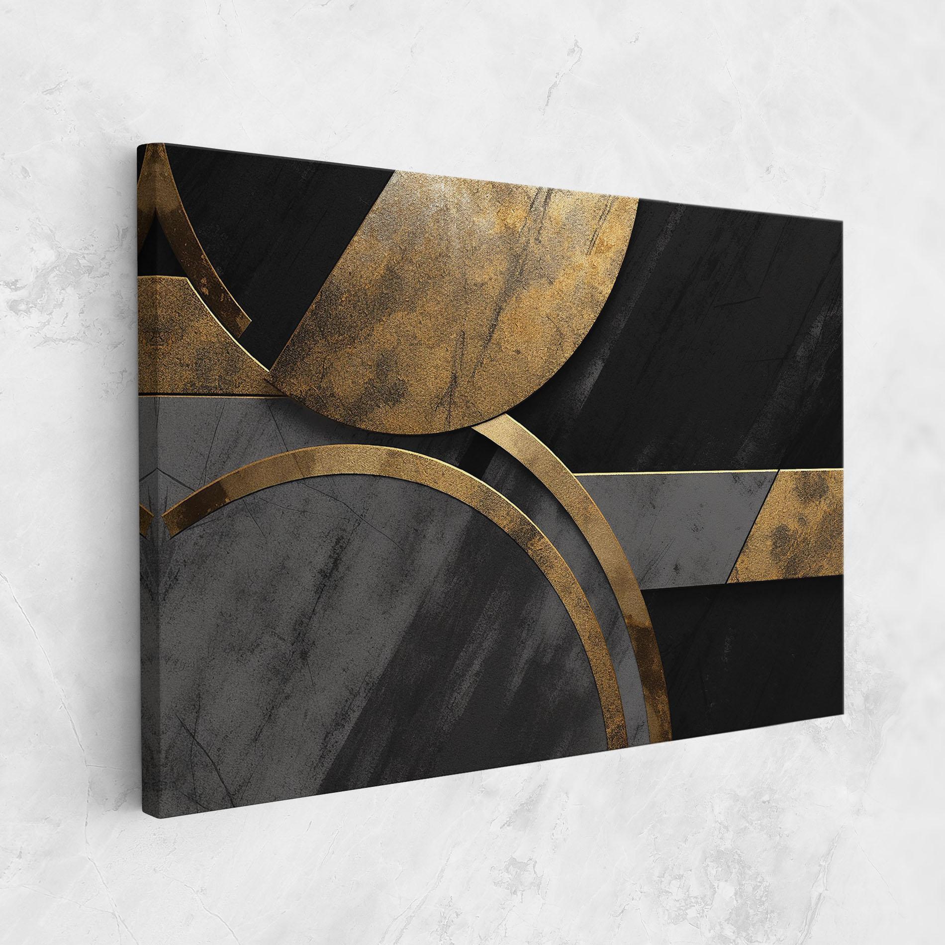 Vászonkép Grey With Gold Painting mockup 1