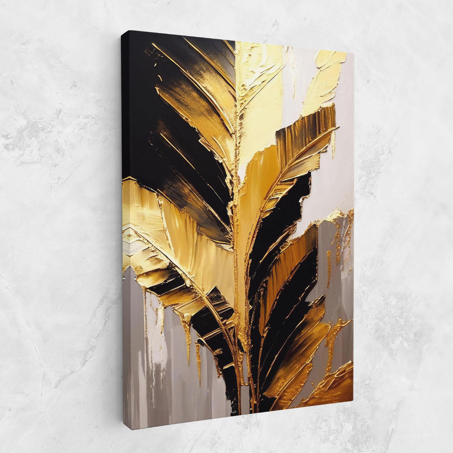 Vászonkép Balck With Gold Leafs mockup 1