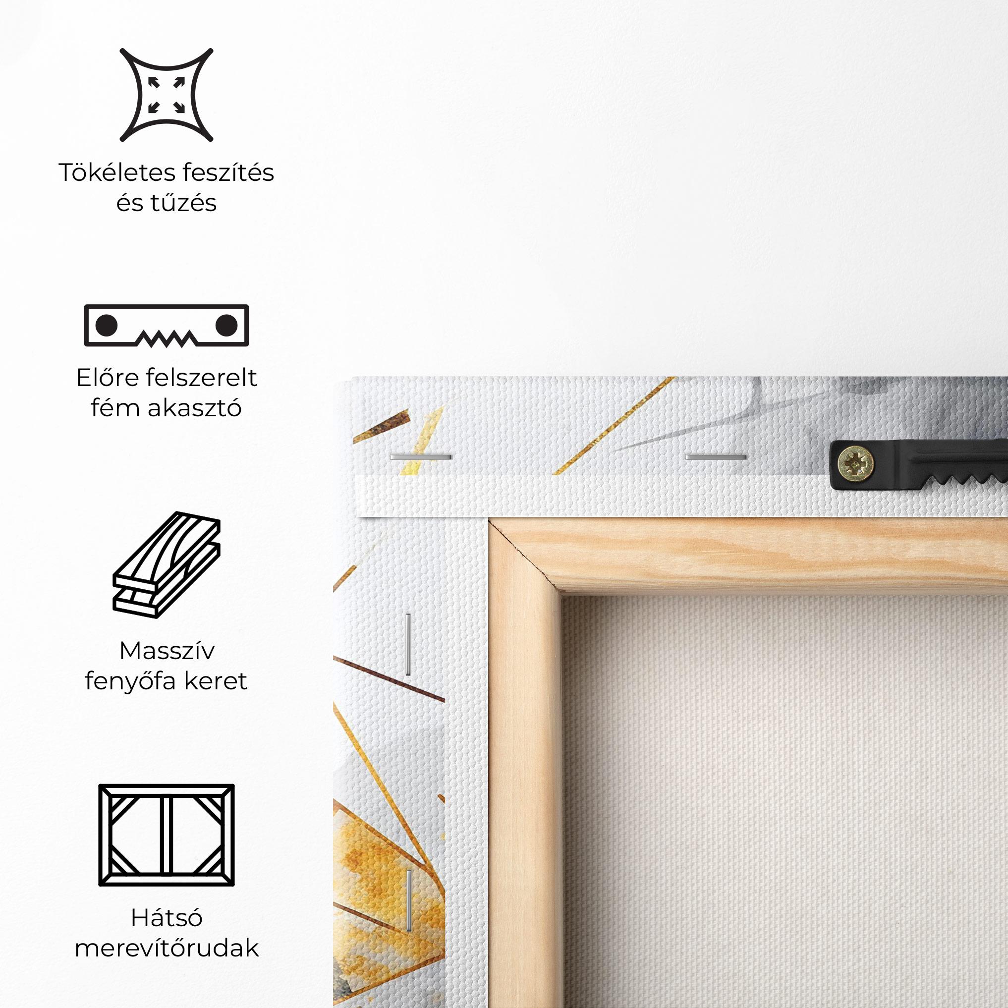 Vászonkép Abstract Gold Blue Pattern mockup 5