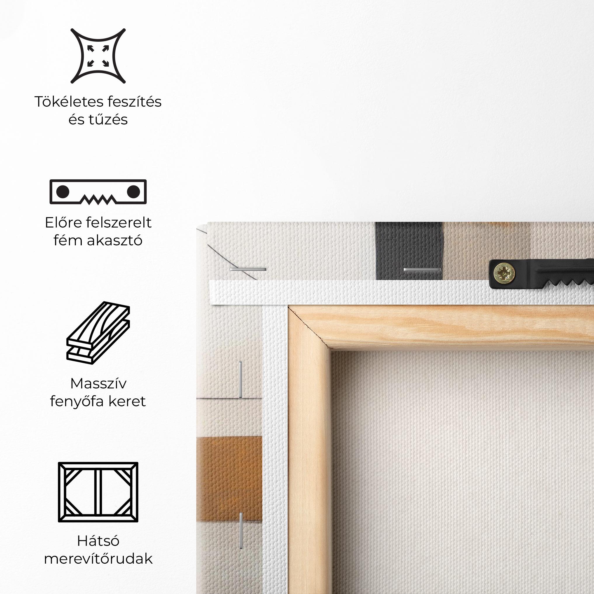 Vászonkép Black Abstract Lines mockup 5