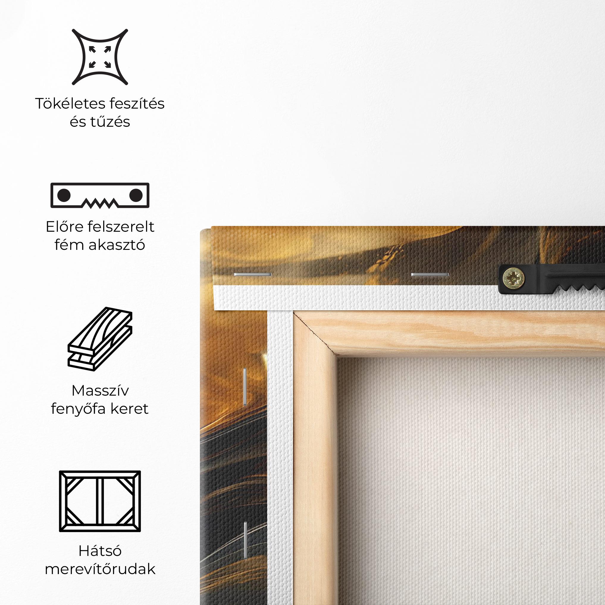 Vászonkép Gold With Black Wave mockup 5