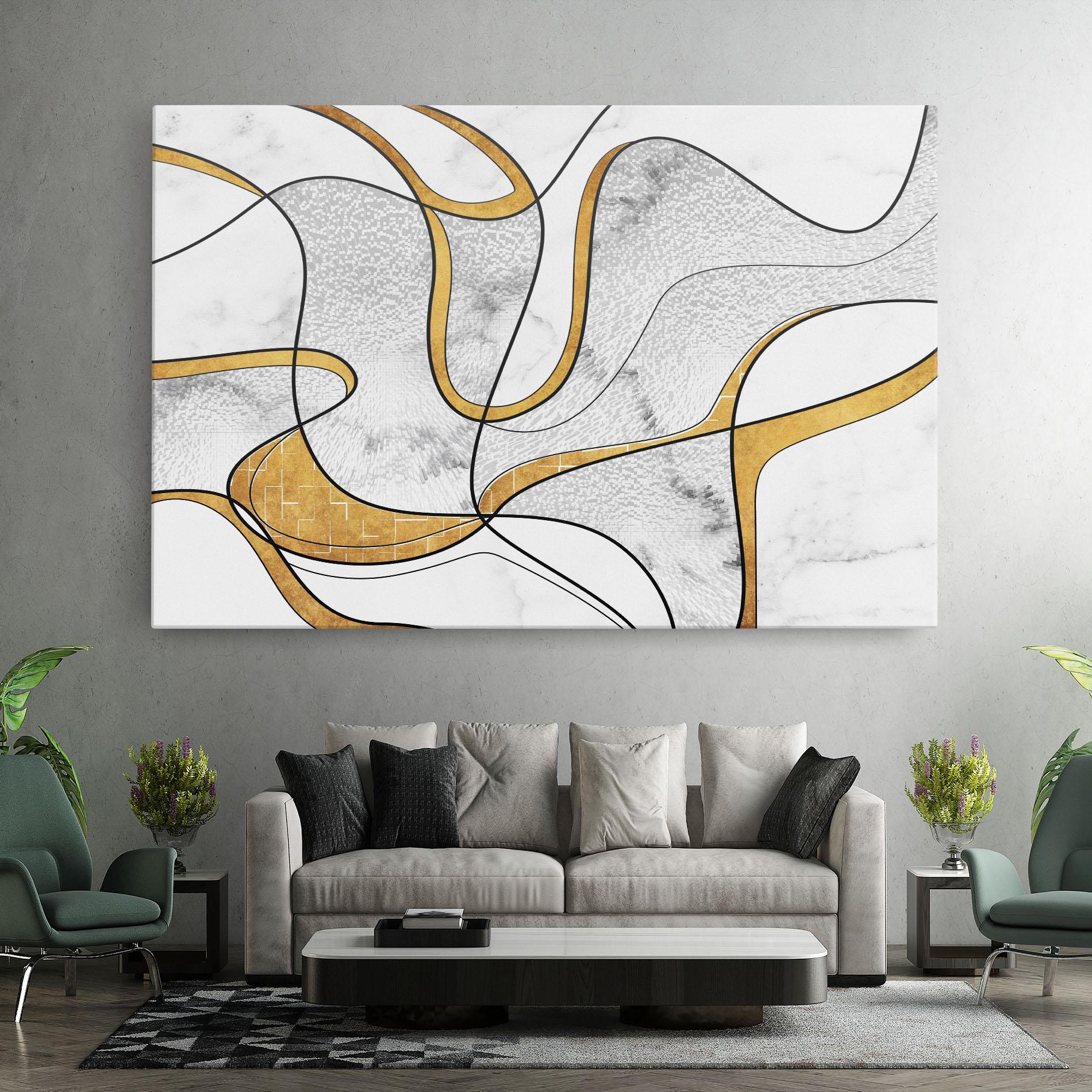 Vászonkép Abstract Gold Lines mockup 7
