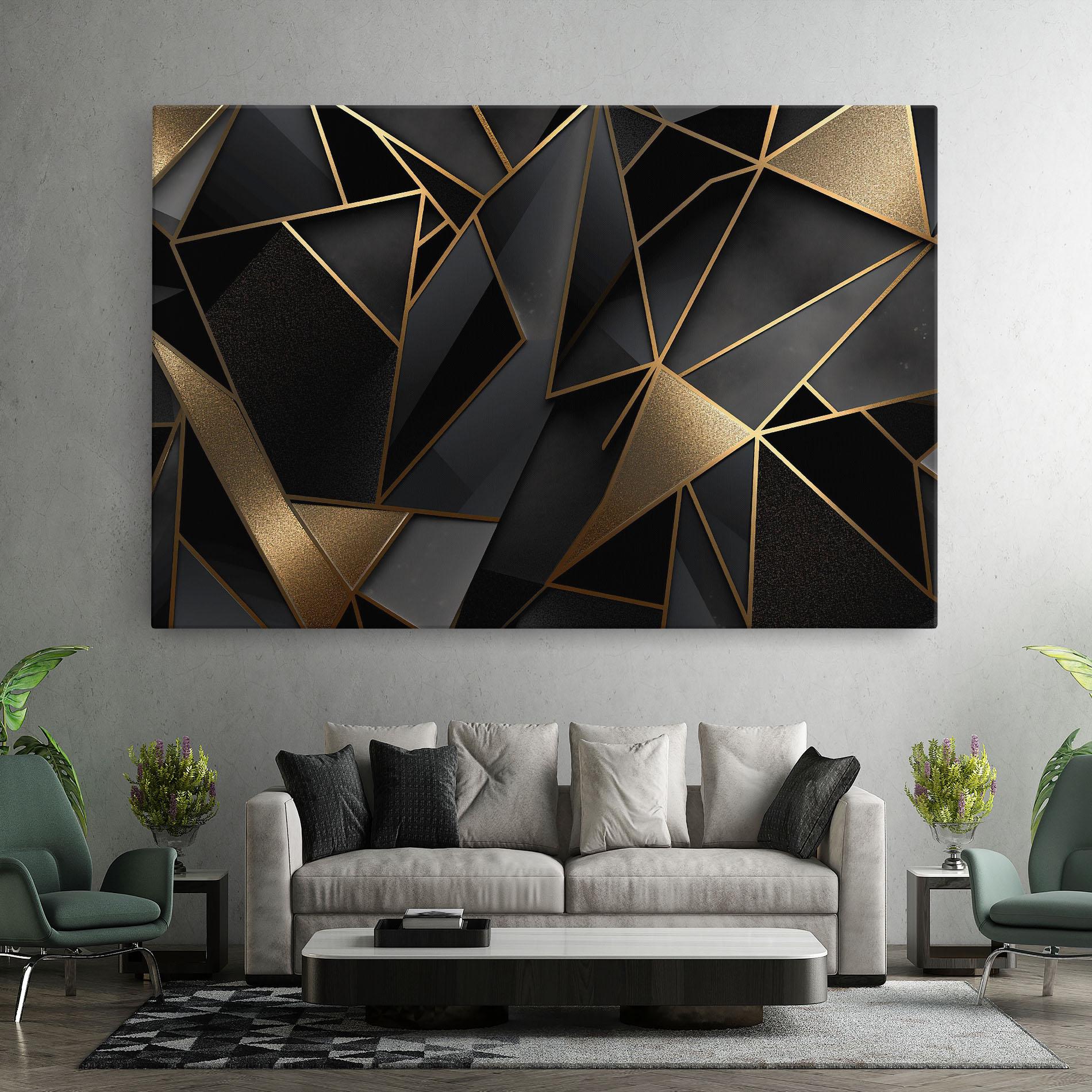 Vászonkép Abstract Golden Art mockup 7