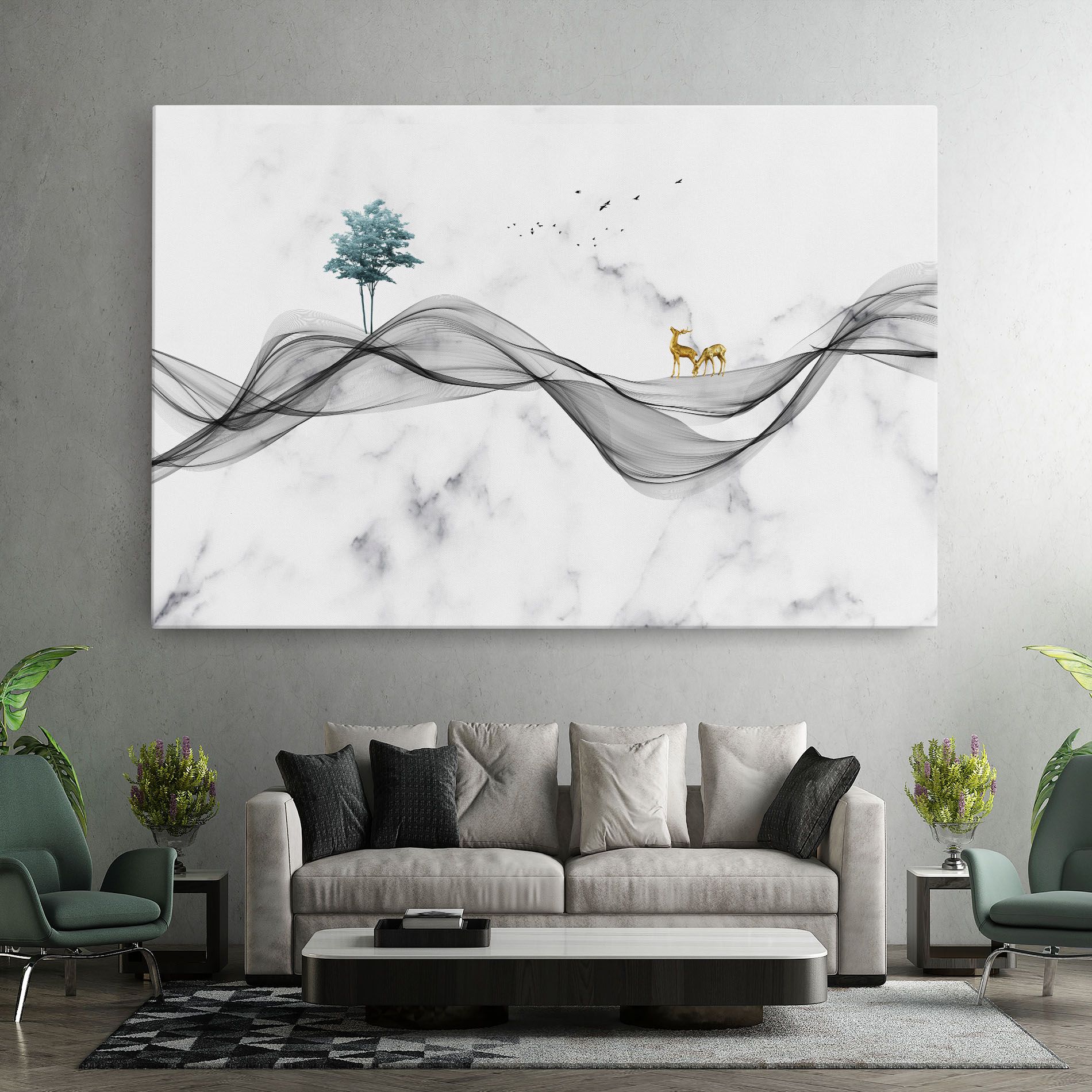 Abstract Golden Landscape 1 mockup 7