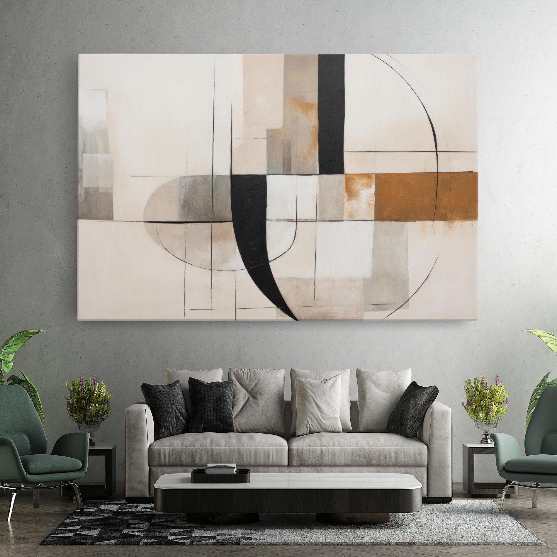 Vászonkép Black Abstract Lines mockup 7