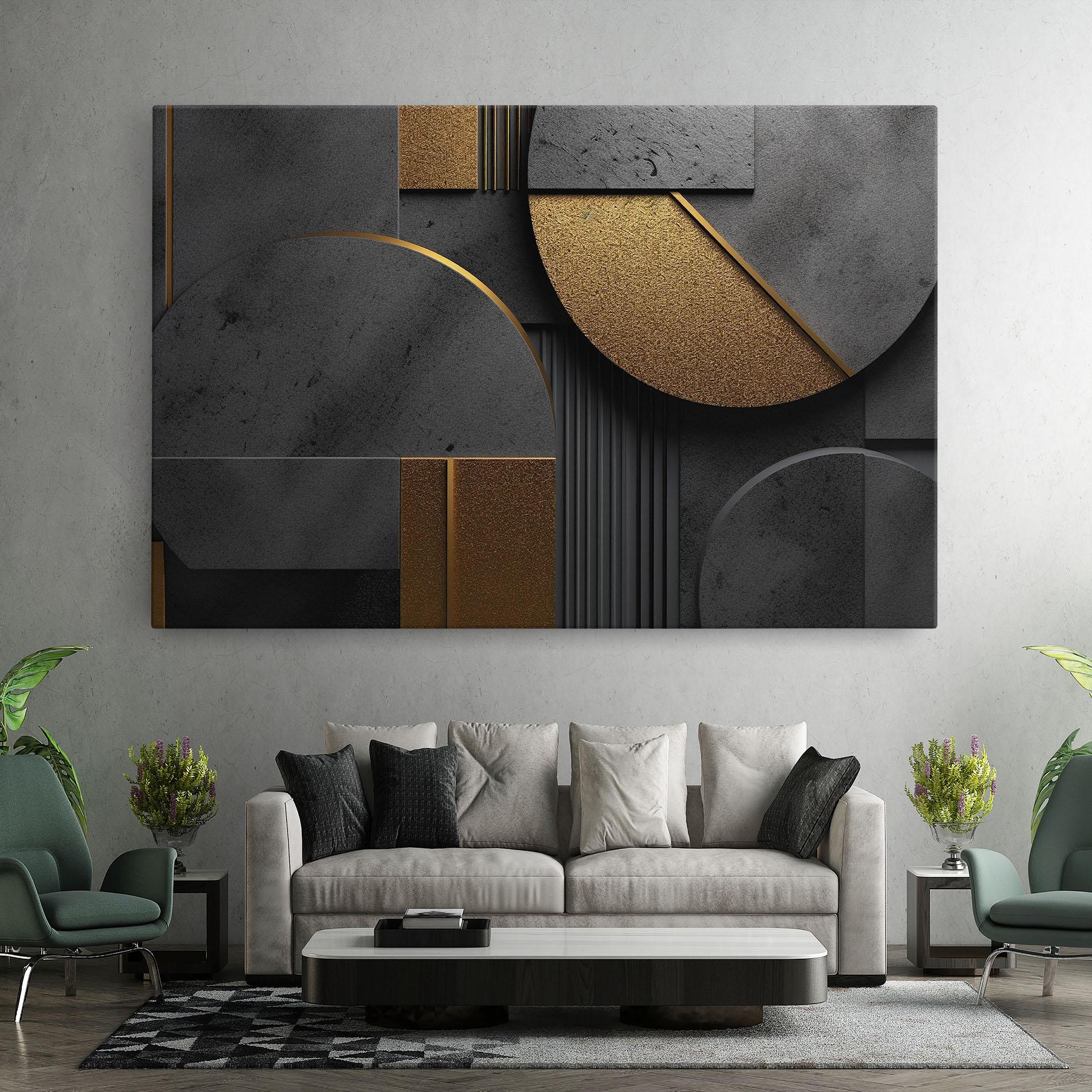 Vászonkép Gold With Grey Circle mockup 7