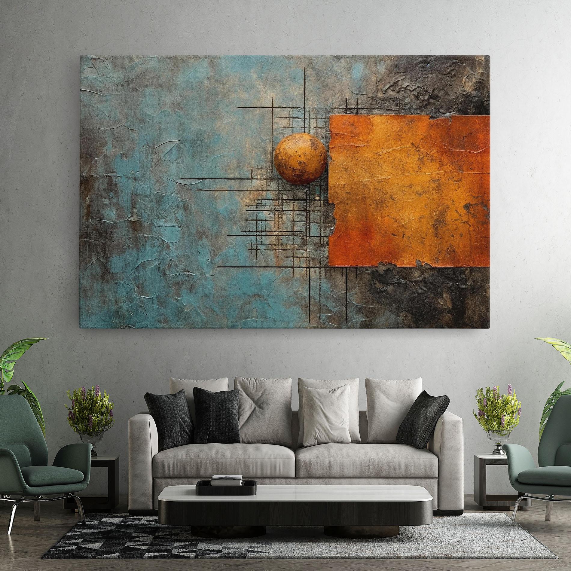 Vászonkép Orange Square Painting mockup 7