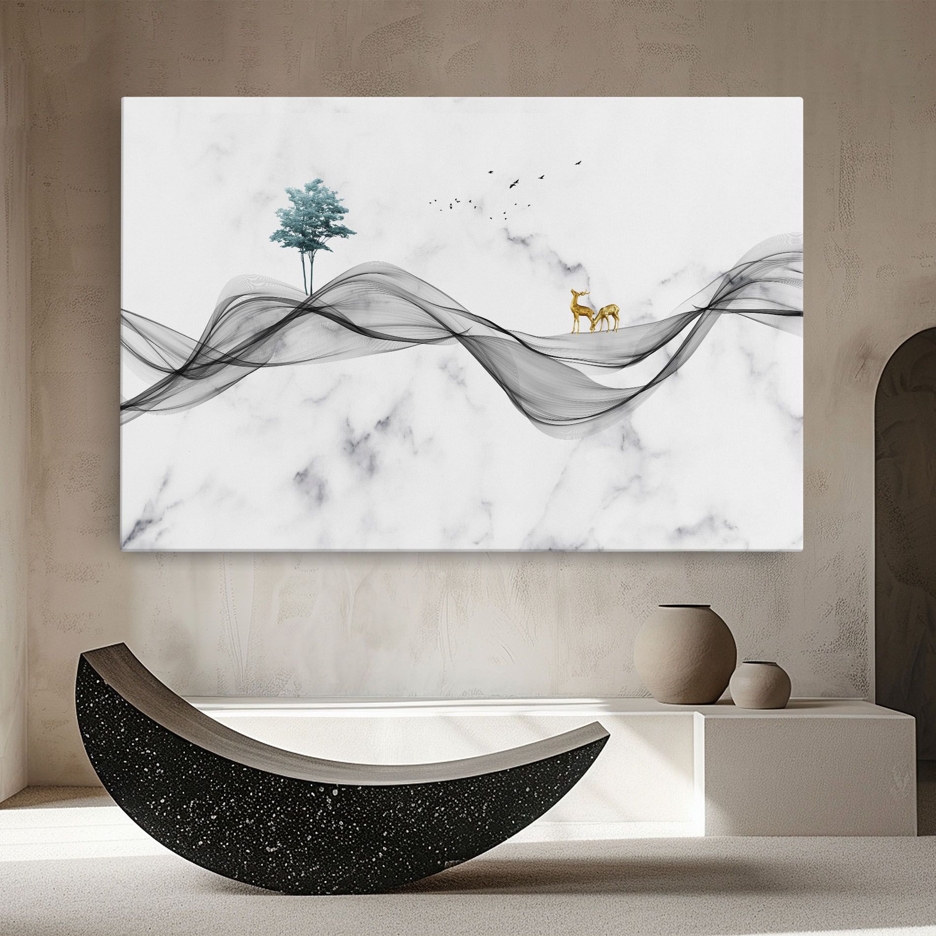 Abstract Golden Landscape 1 mockup 8