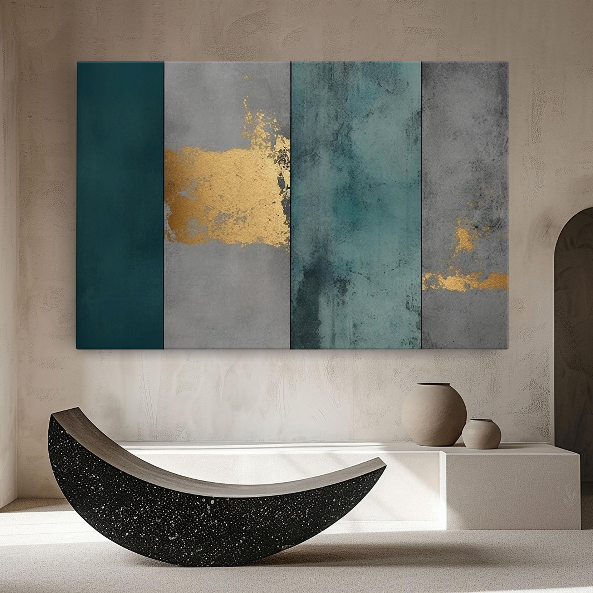 Vászonkép Green Colors With Gold mockup 8