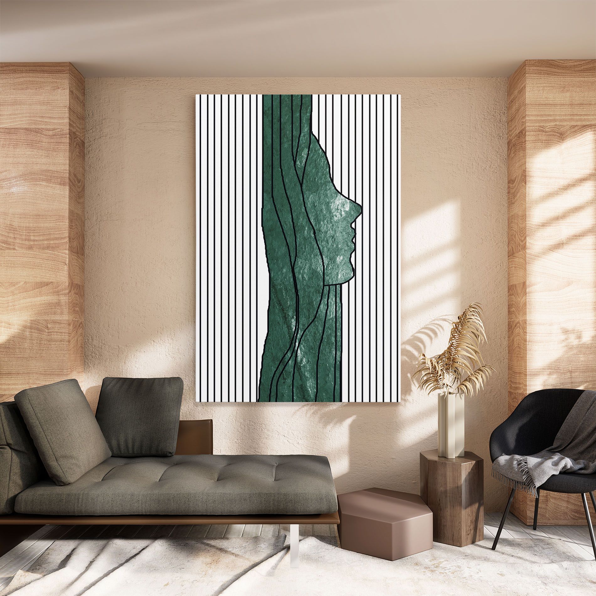 Abstract Green Face mockup 8