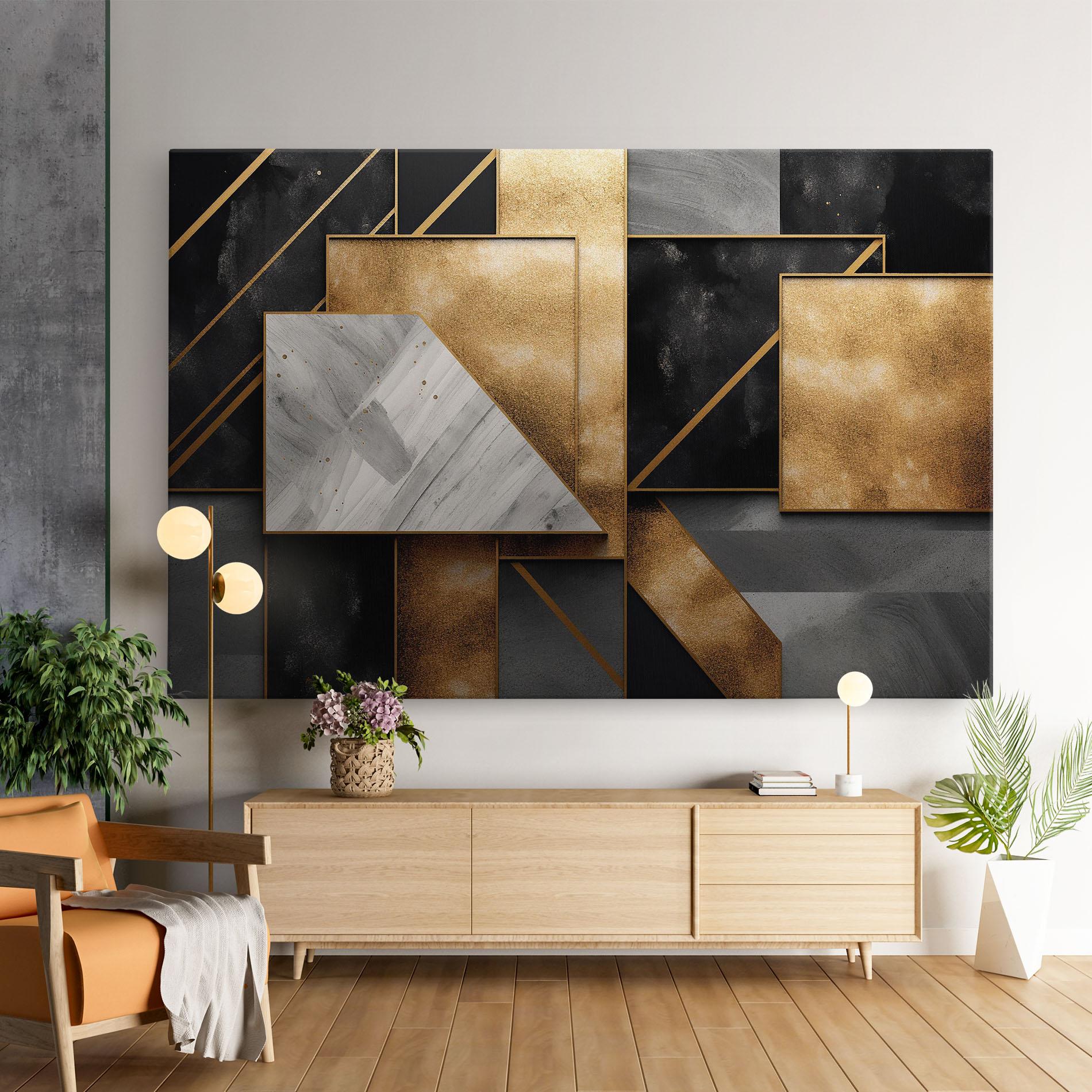 Vászonkép Abstract Gold Square mockup 9