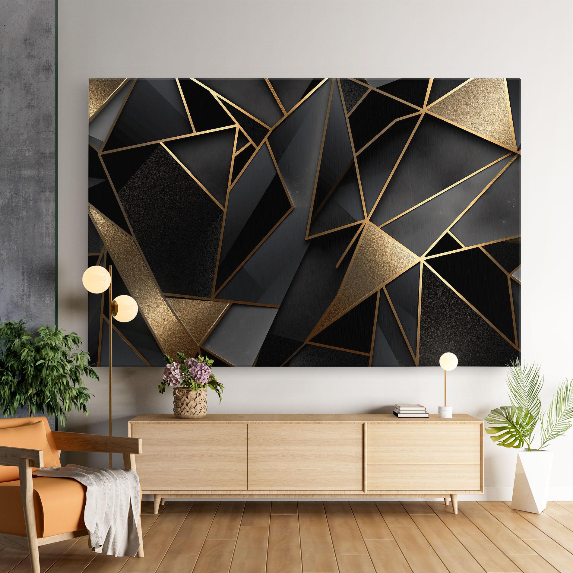 Vászonkép Abstract Golden Art mockup 9