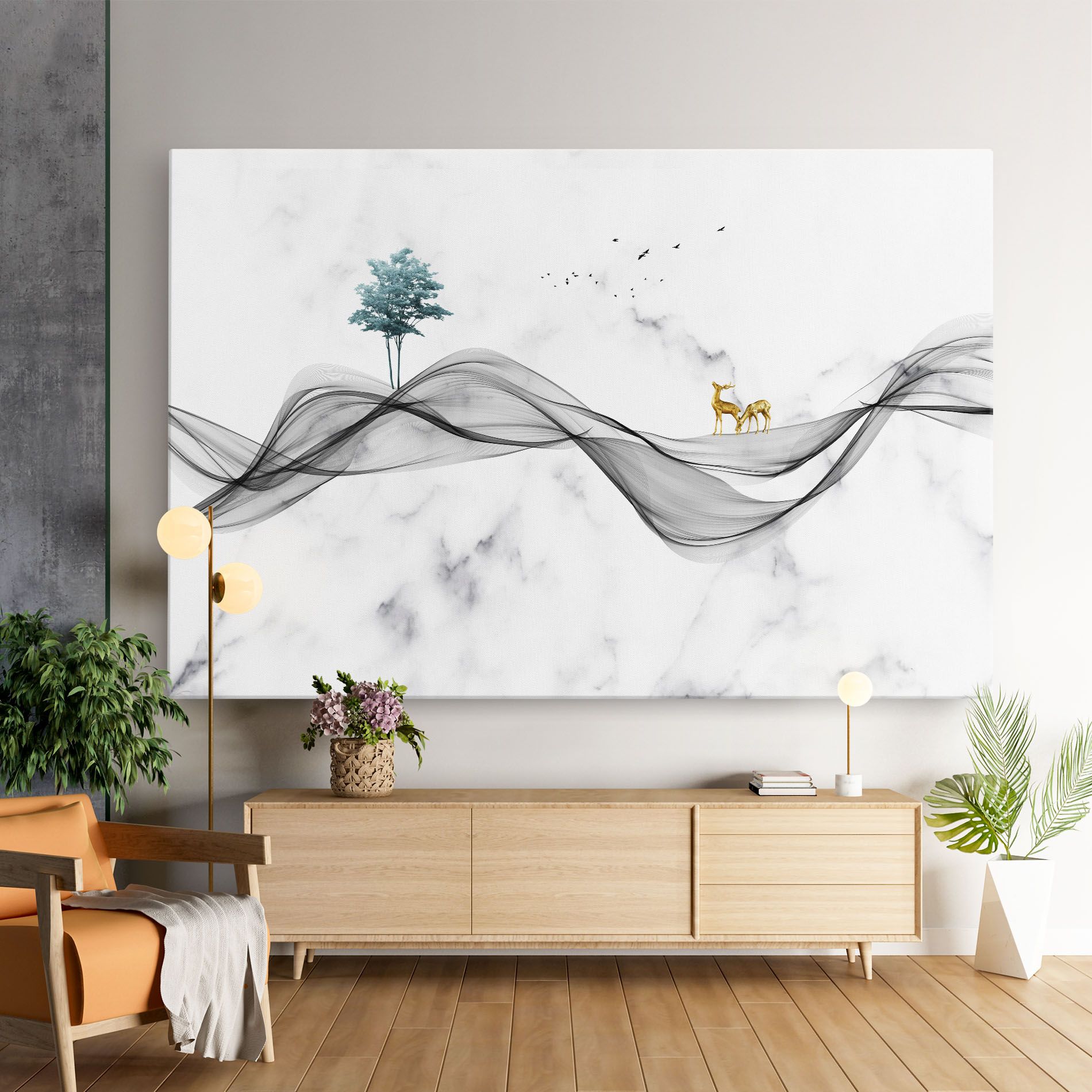 Abstract Golden Landscape 1 mockup 9