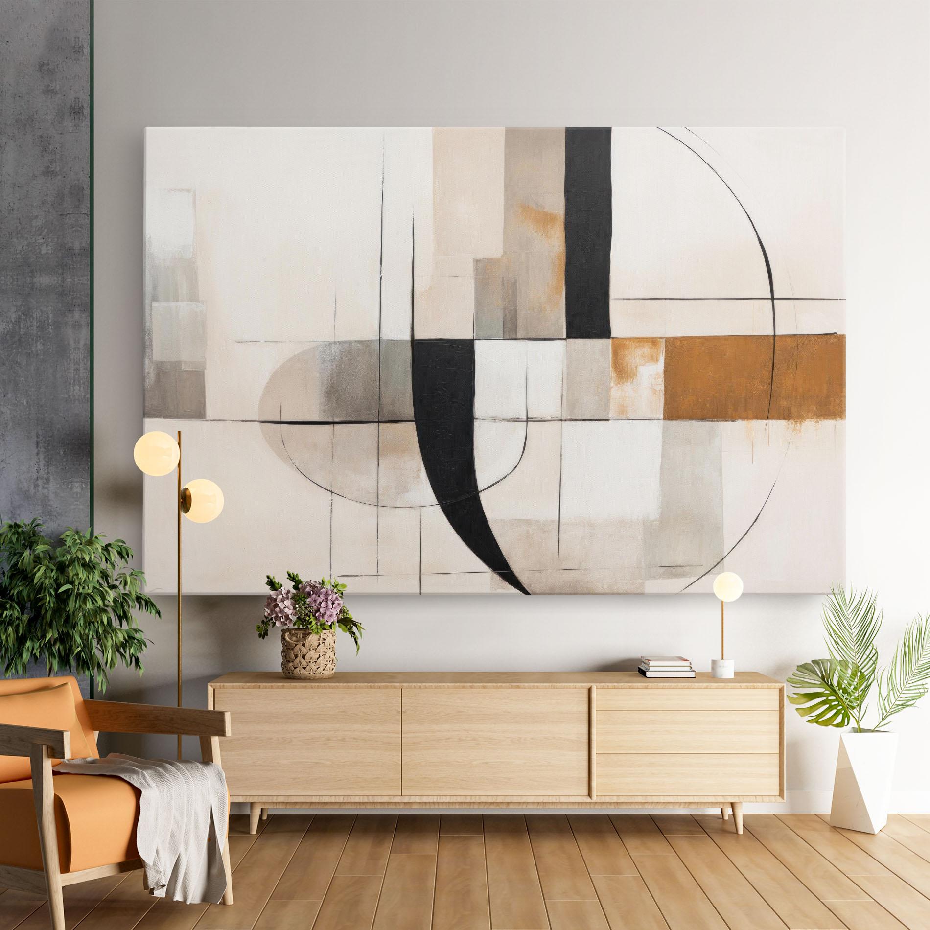 Vászonkép Black Abstract Lines mockup 9