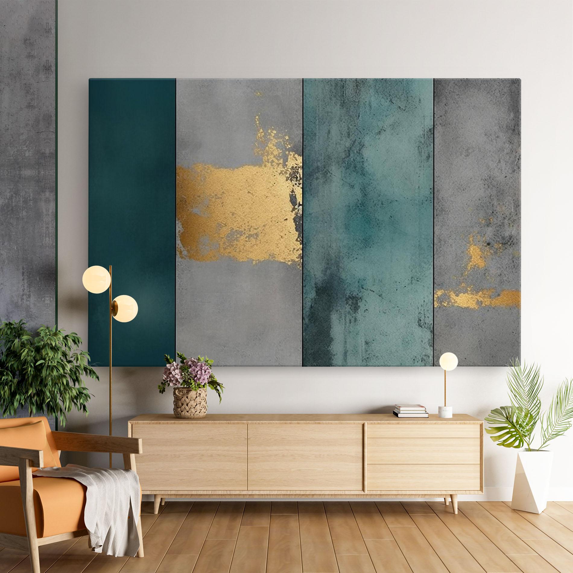 Vászonkép Green Colors With Gold mockup 9