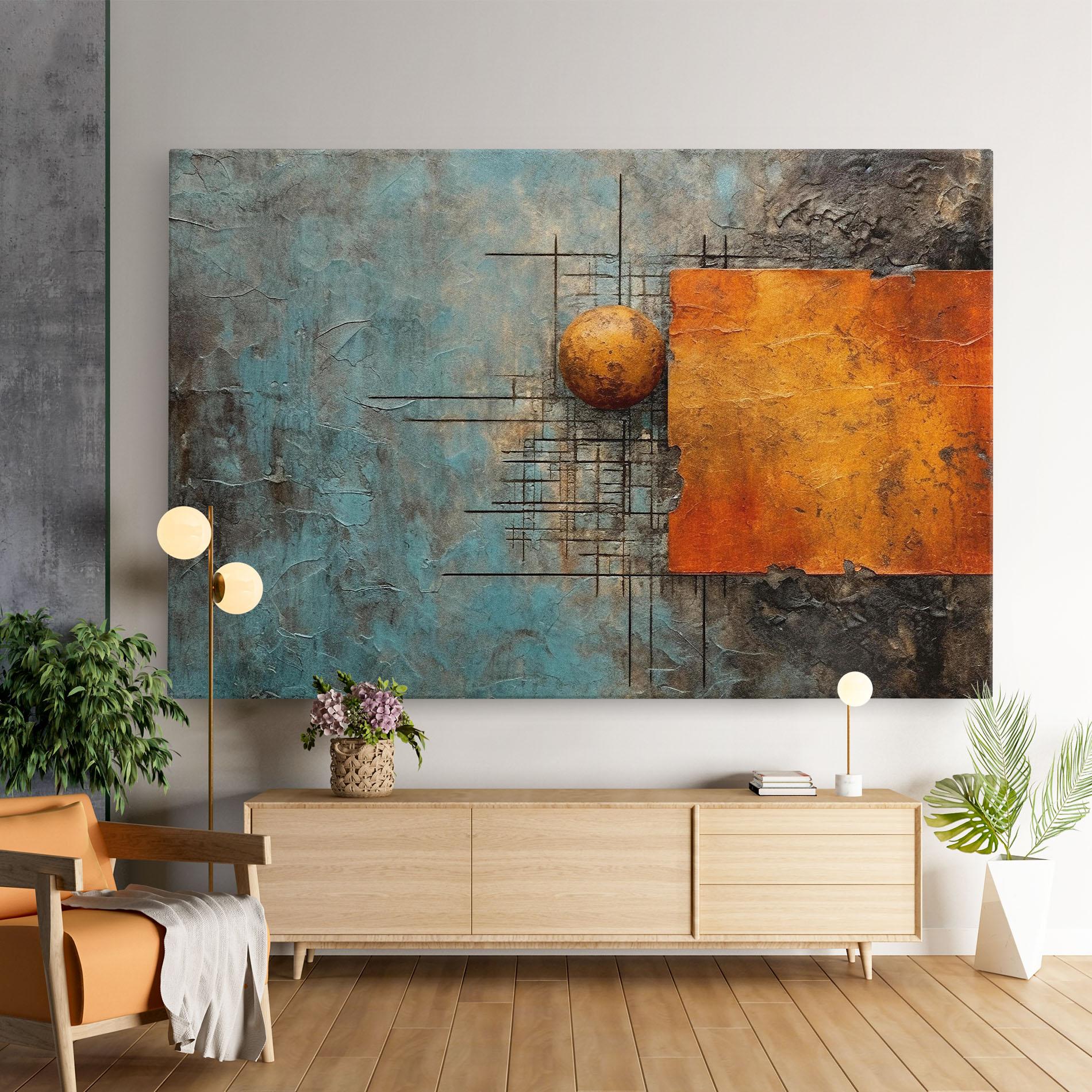 Vászonkép Orange Square Painting mockup 9