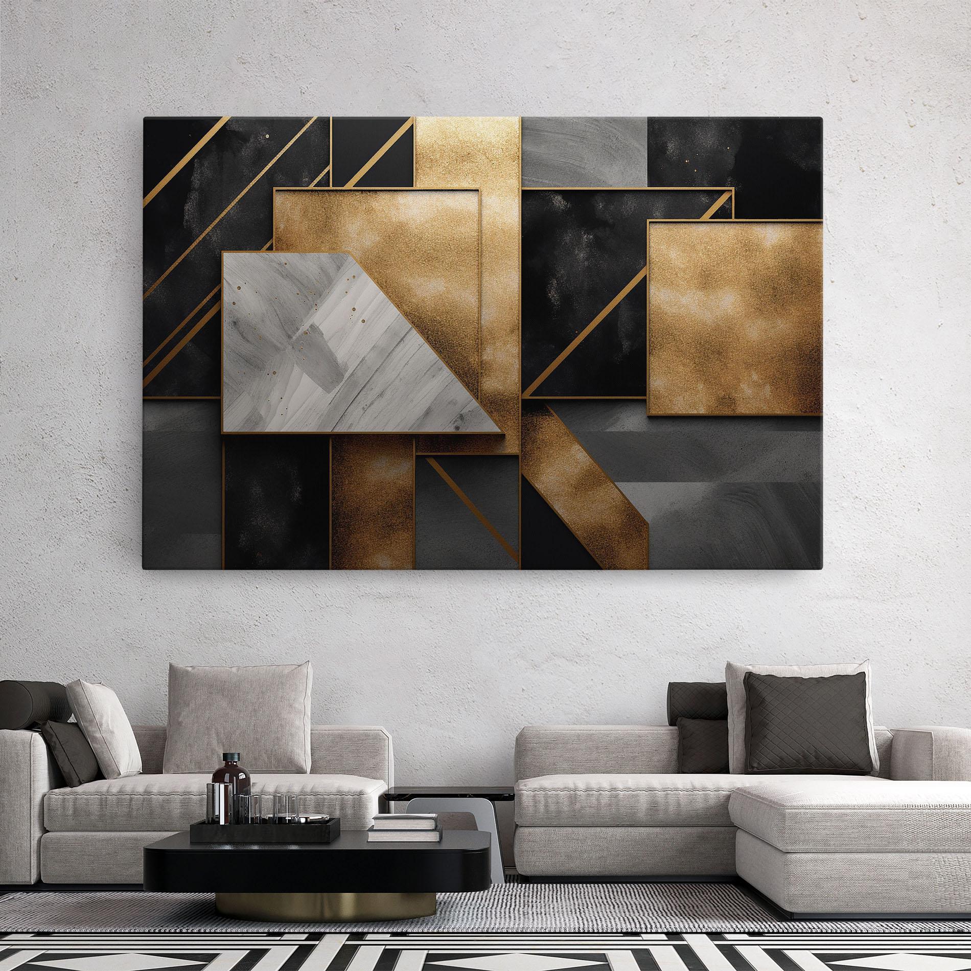 Vászonkép Abstract Gold Square mockup 2