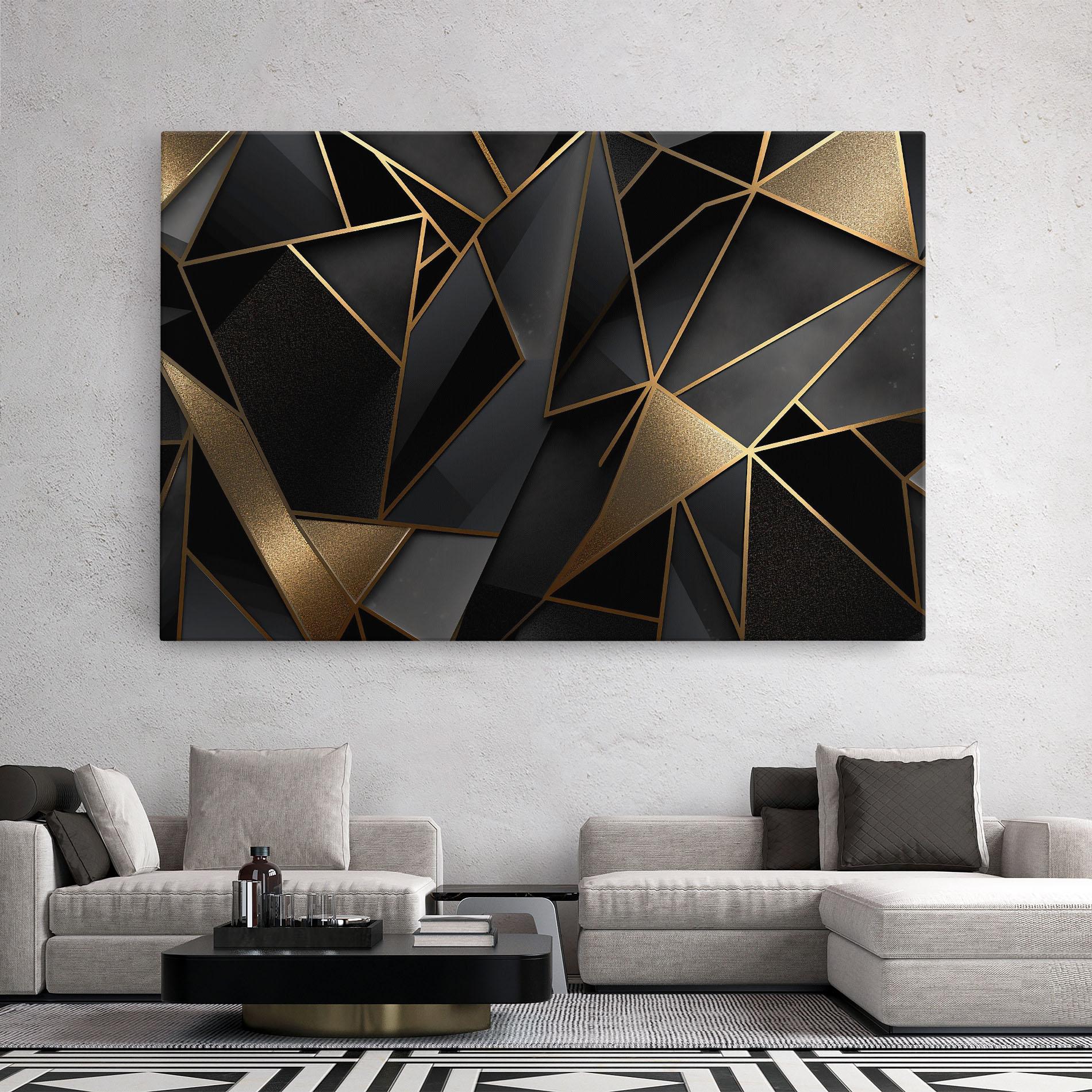 Vászonkép Abstract Golden Art mockup 2
