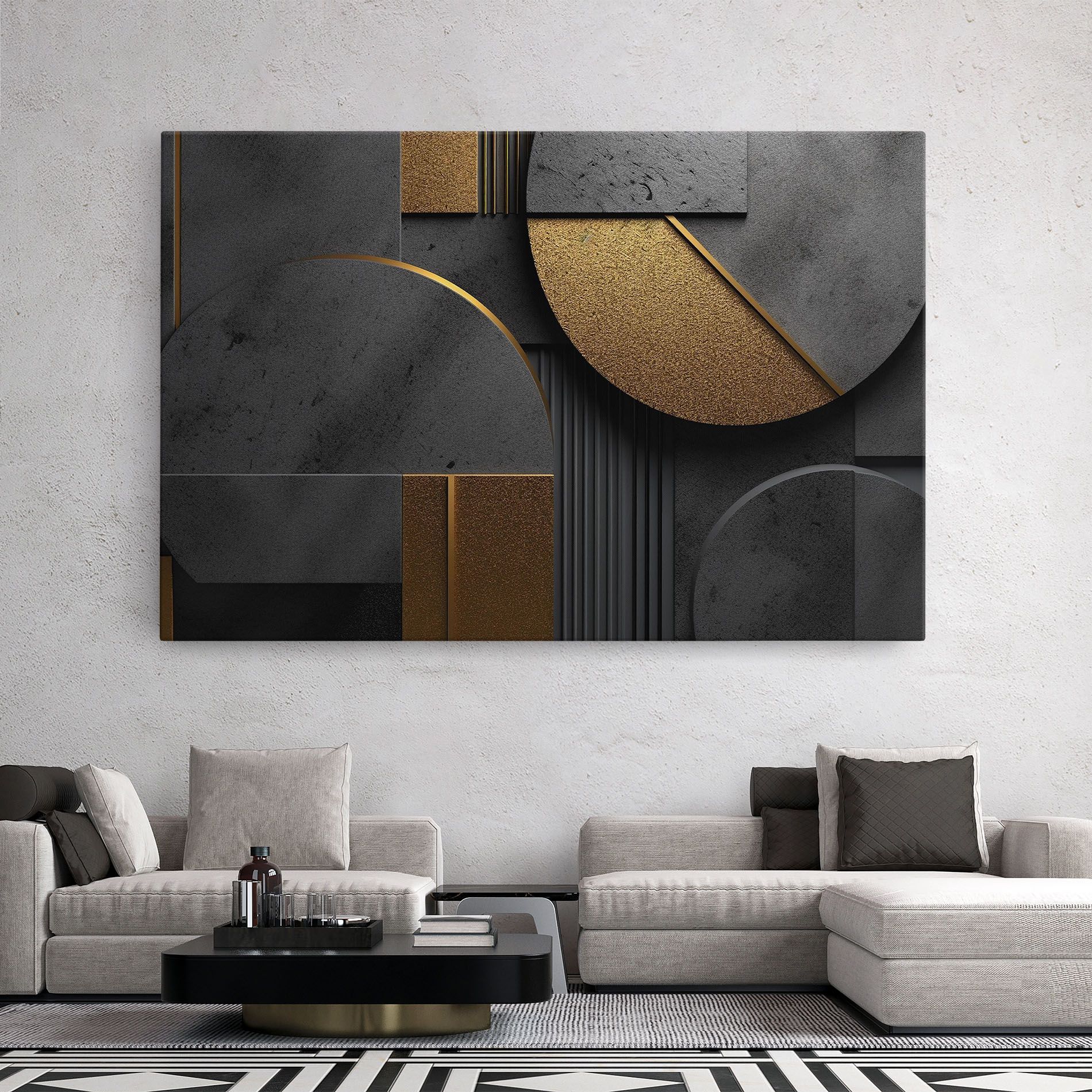 Gold With Grey Circle mockup 2