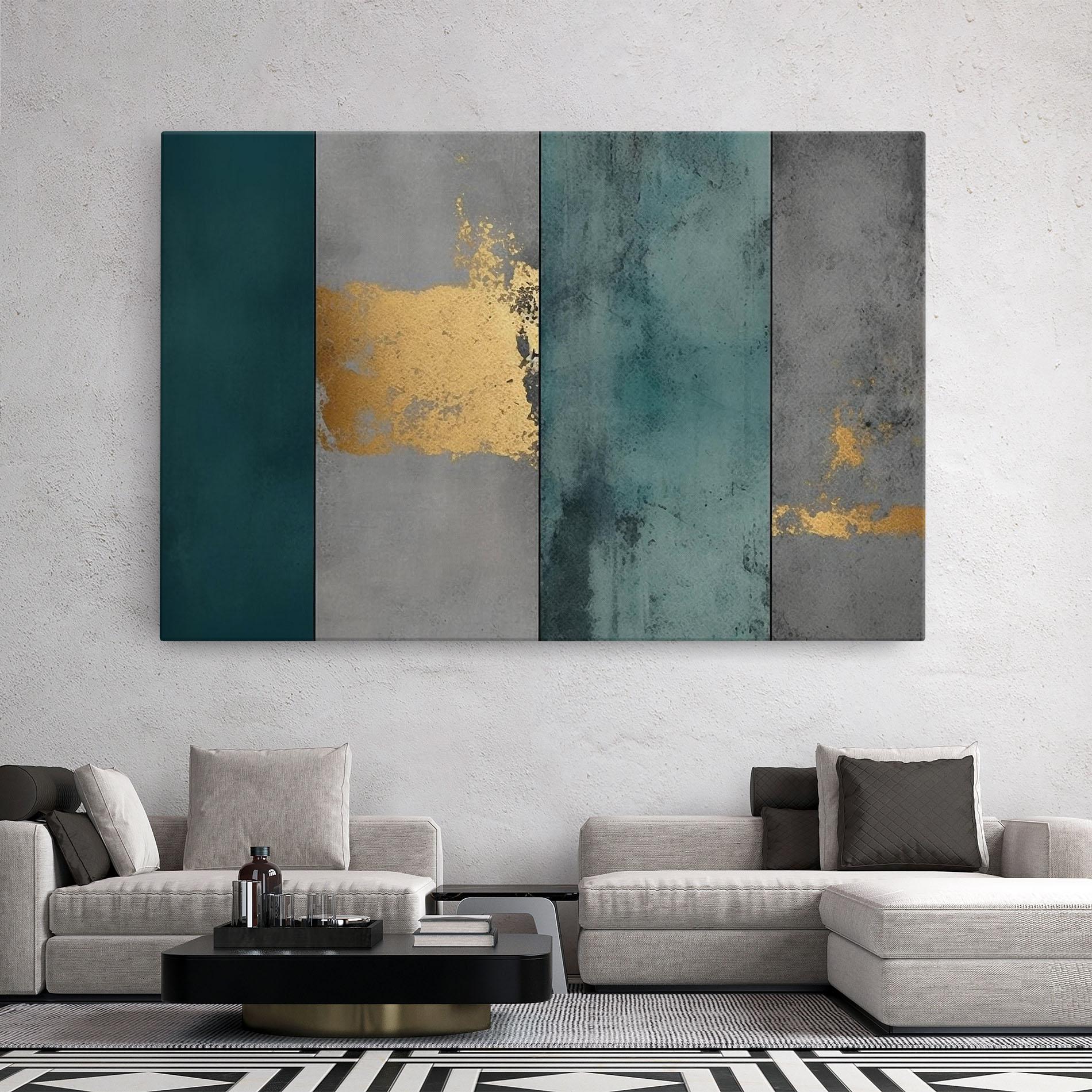 Vászonkép Green Colors With Gold mockup 2