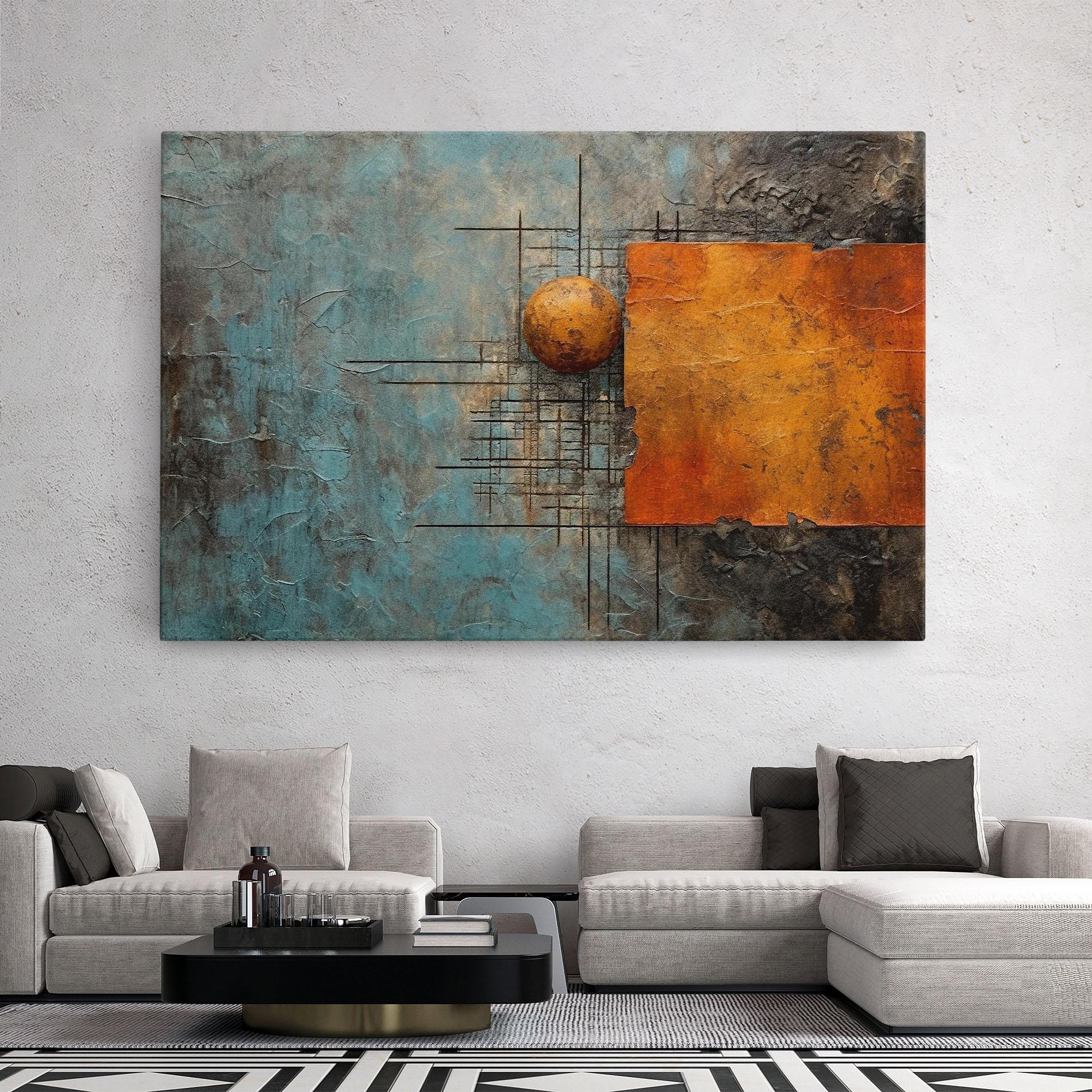 Vászonkép Orange Square Painting mockup 2