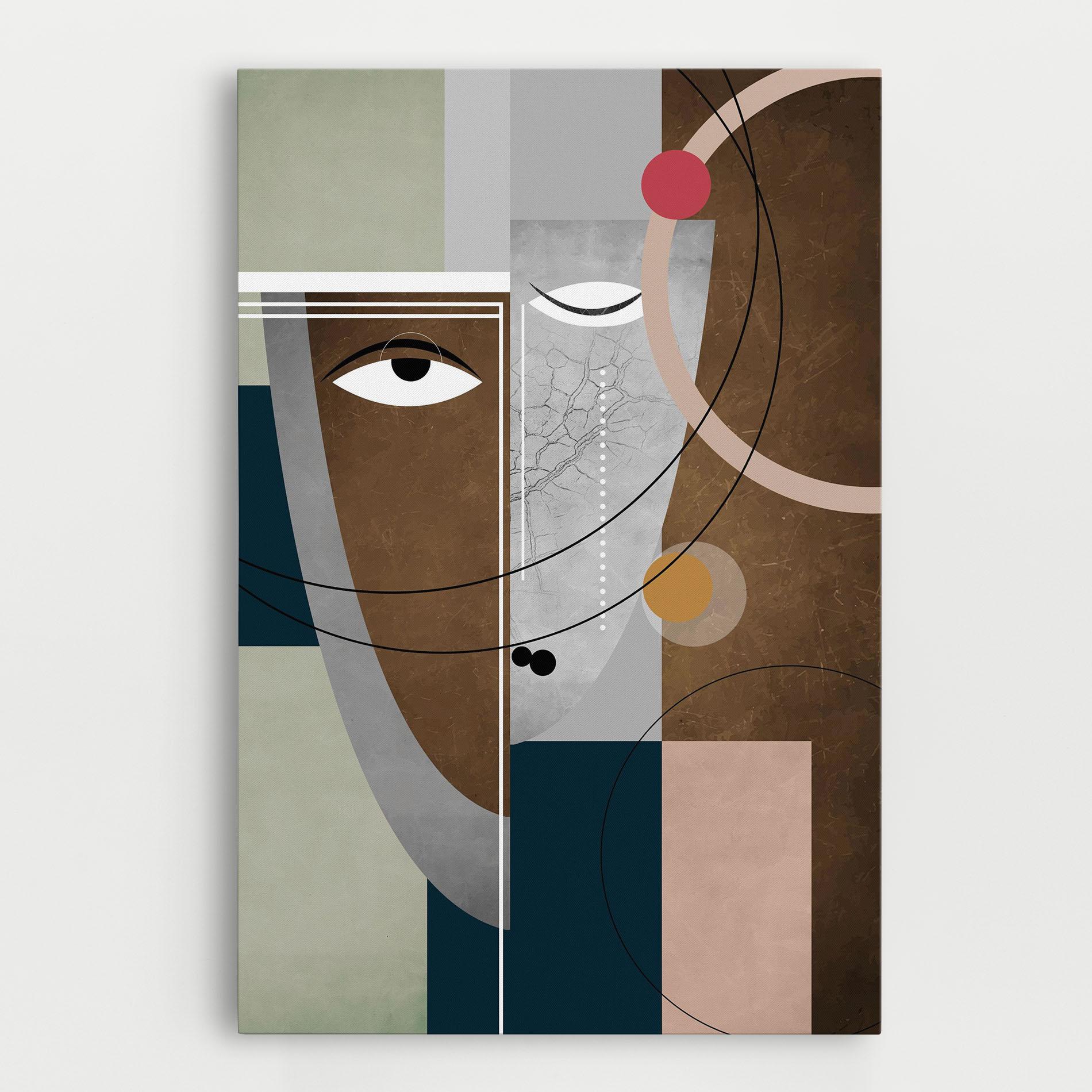 Vászonkép Abstract Brown Face mockup 0