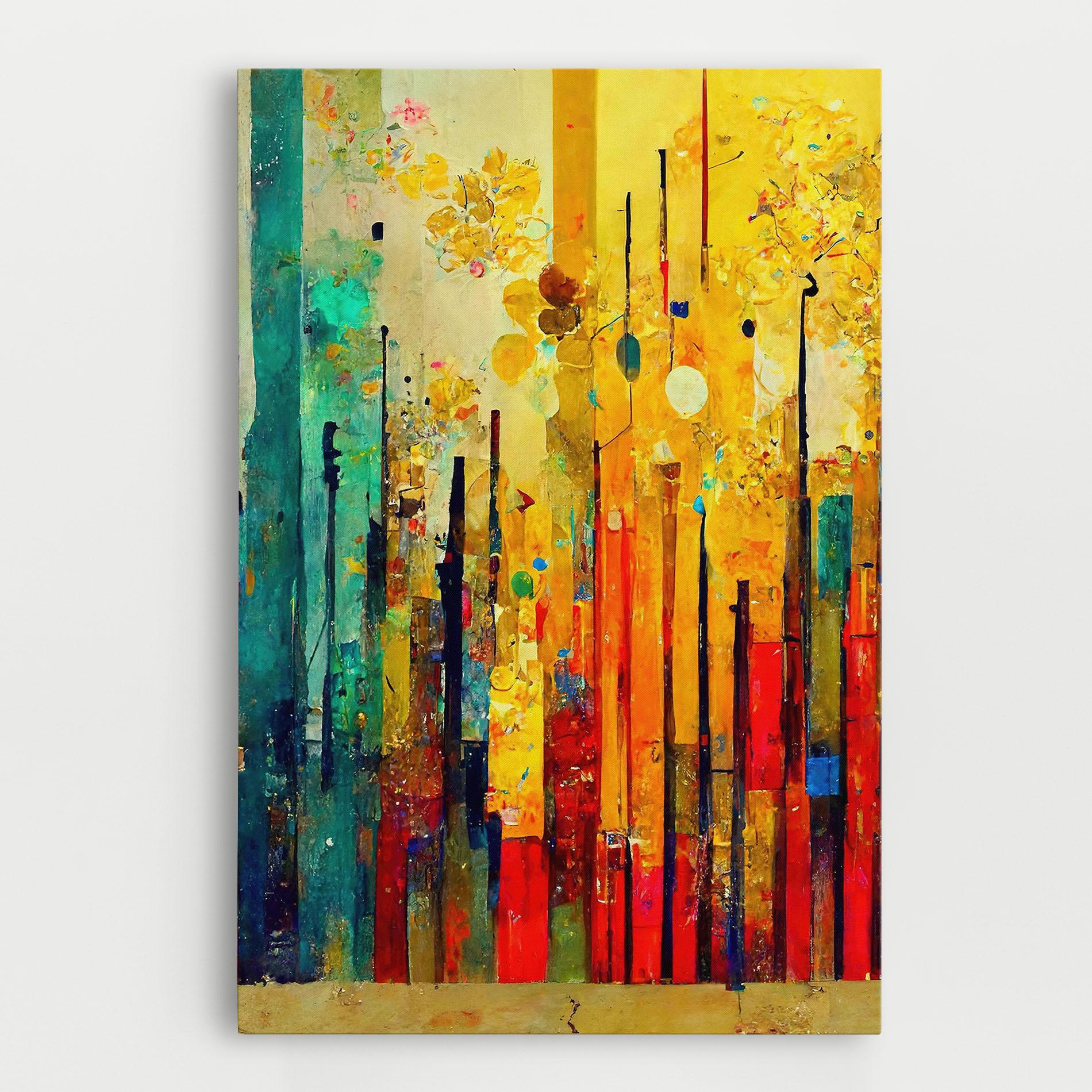 Vászonkép Black Lines On Yellow Light mockup 0