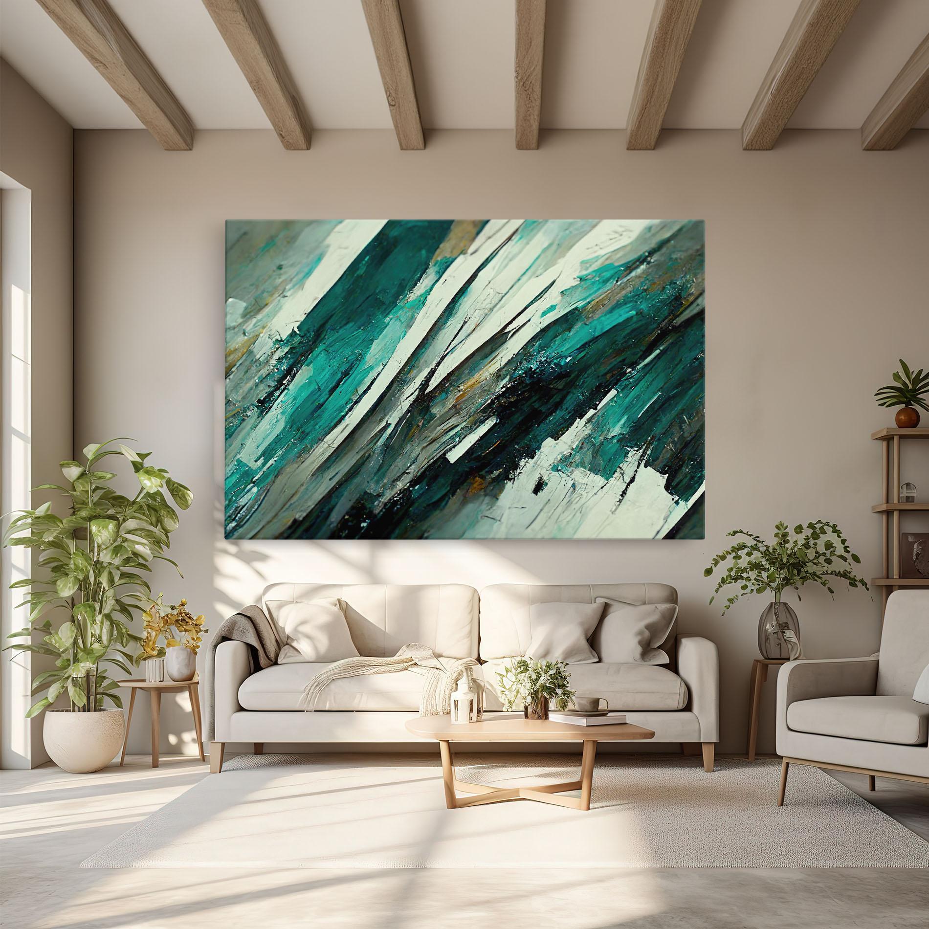 Vászonkép Abstract Green Artwork mockup 6