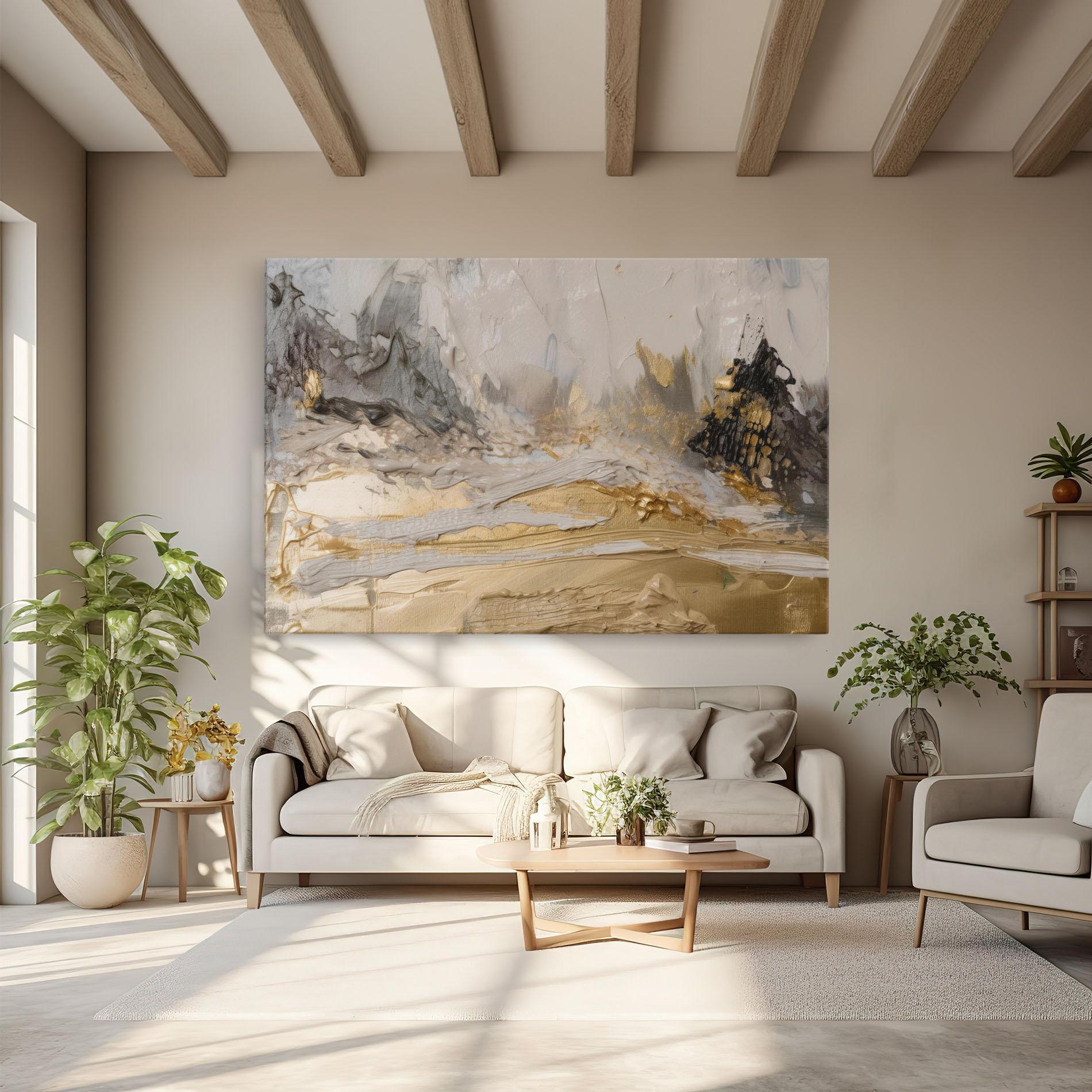 Vászonkép Abstract White Waves mockup 6