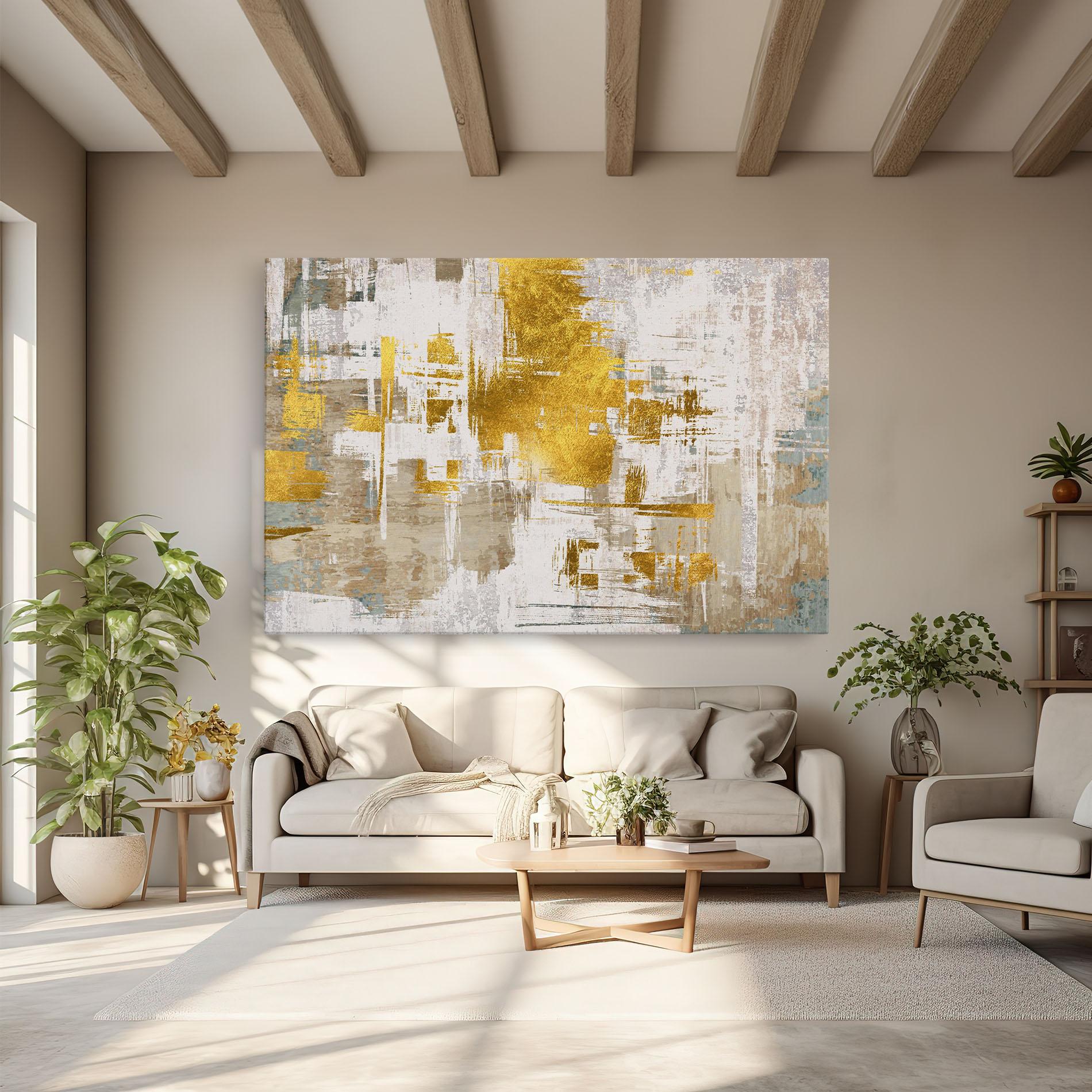 Vászonkép Gold And White Brush mockup 6