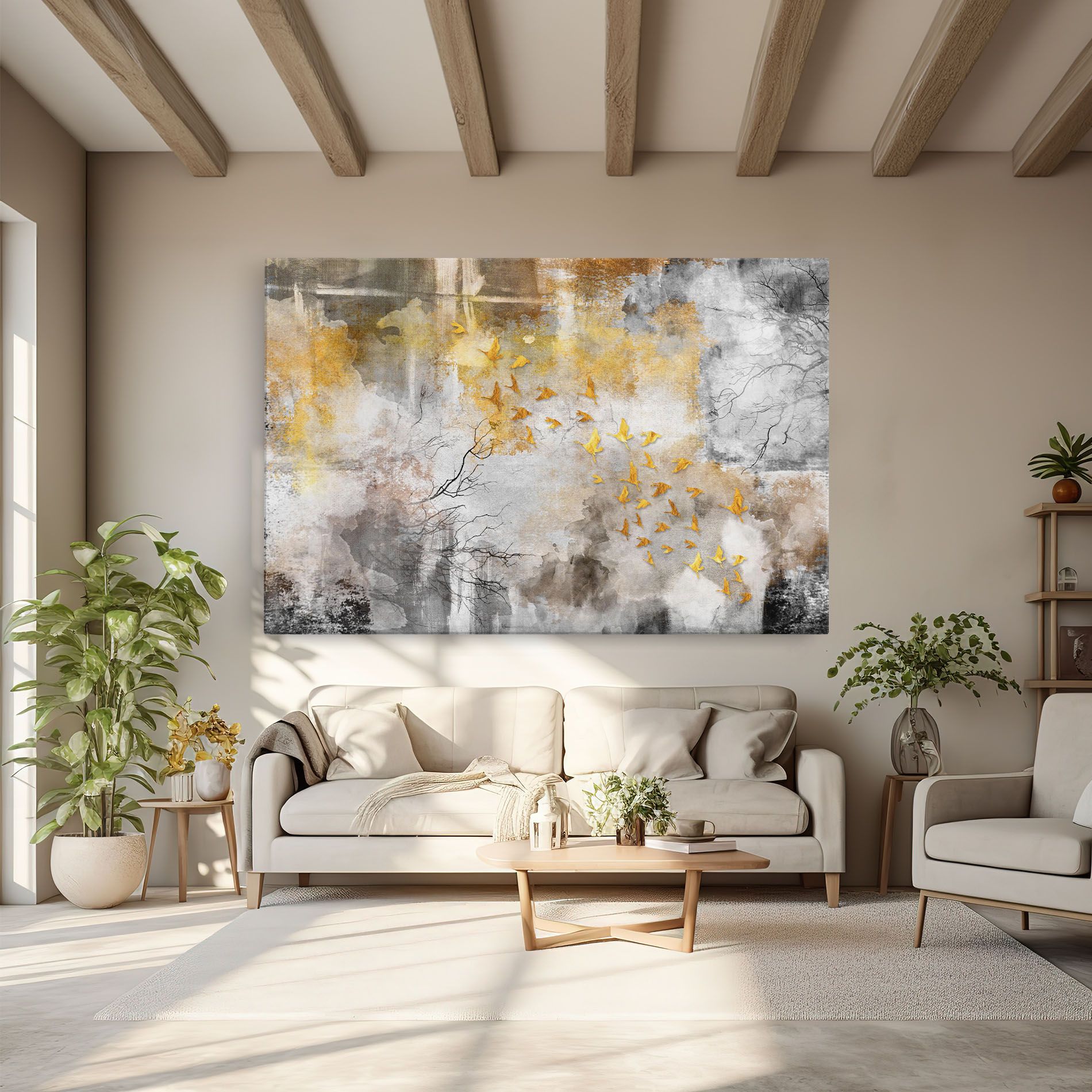 Gold Birds Flying mockup 6