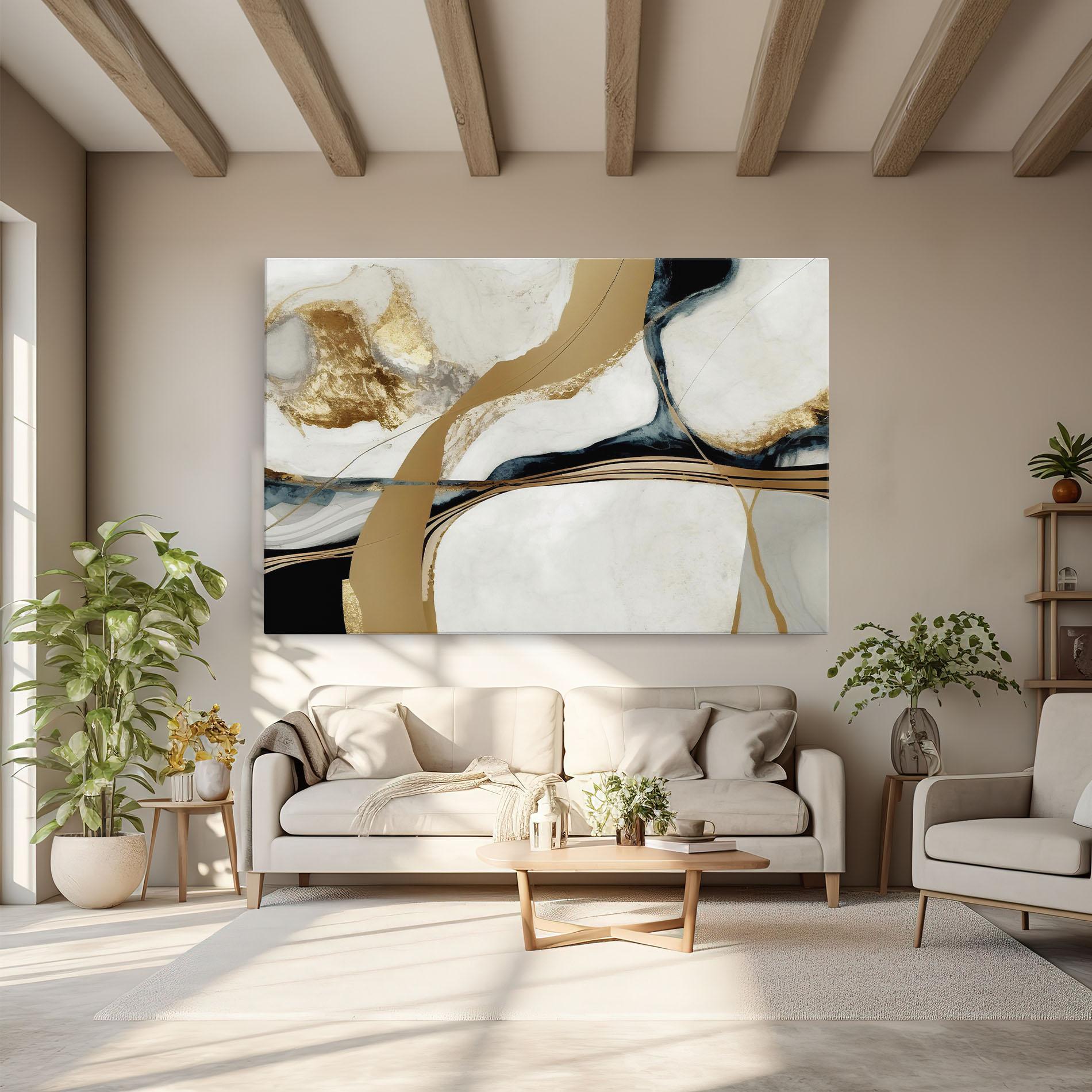 Vászonkép Golden Blue Marble mockup 6