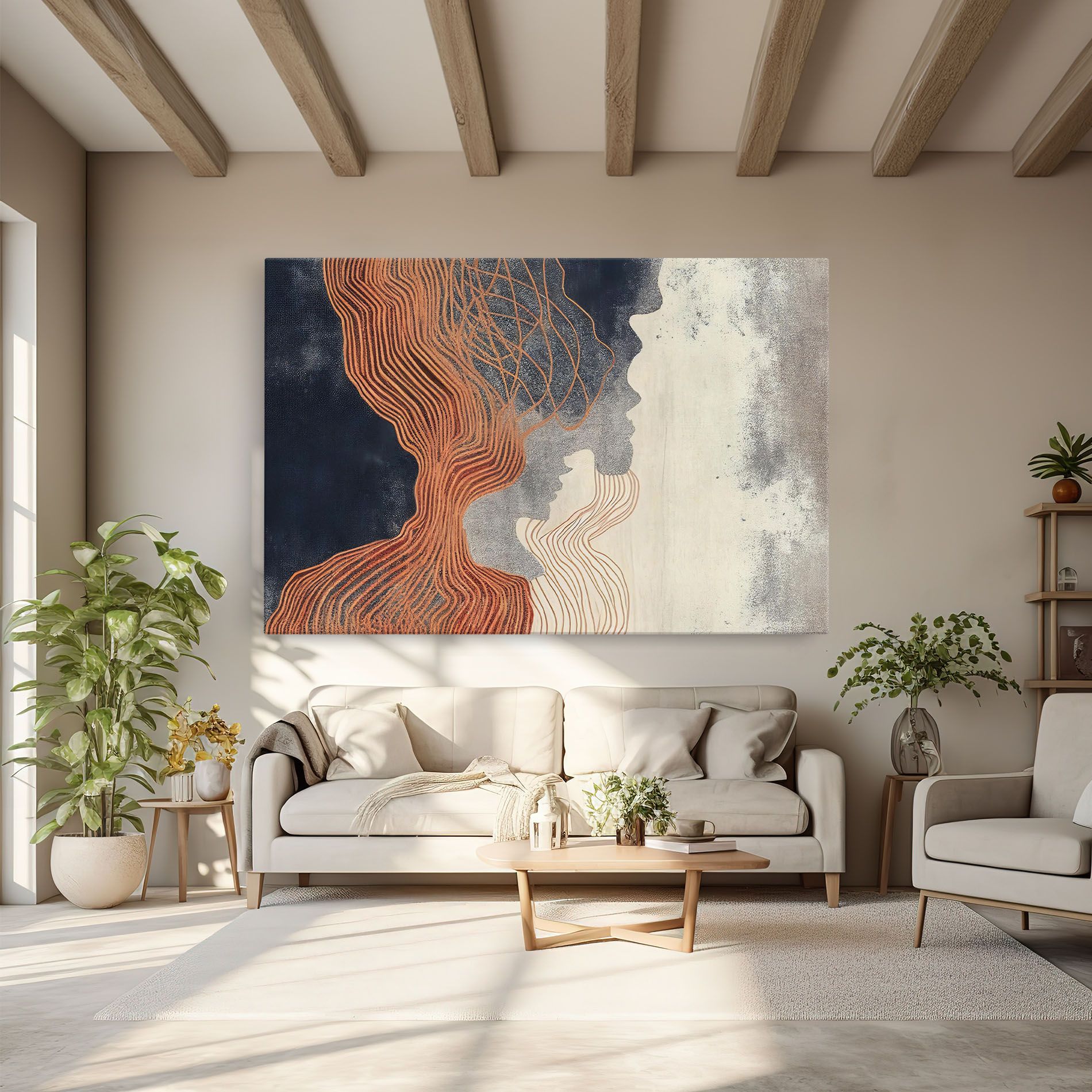 Orange Lines On Blue mockup 6