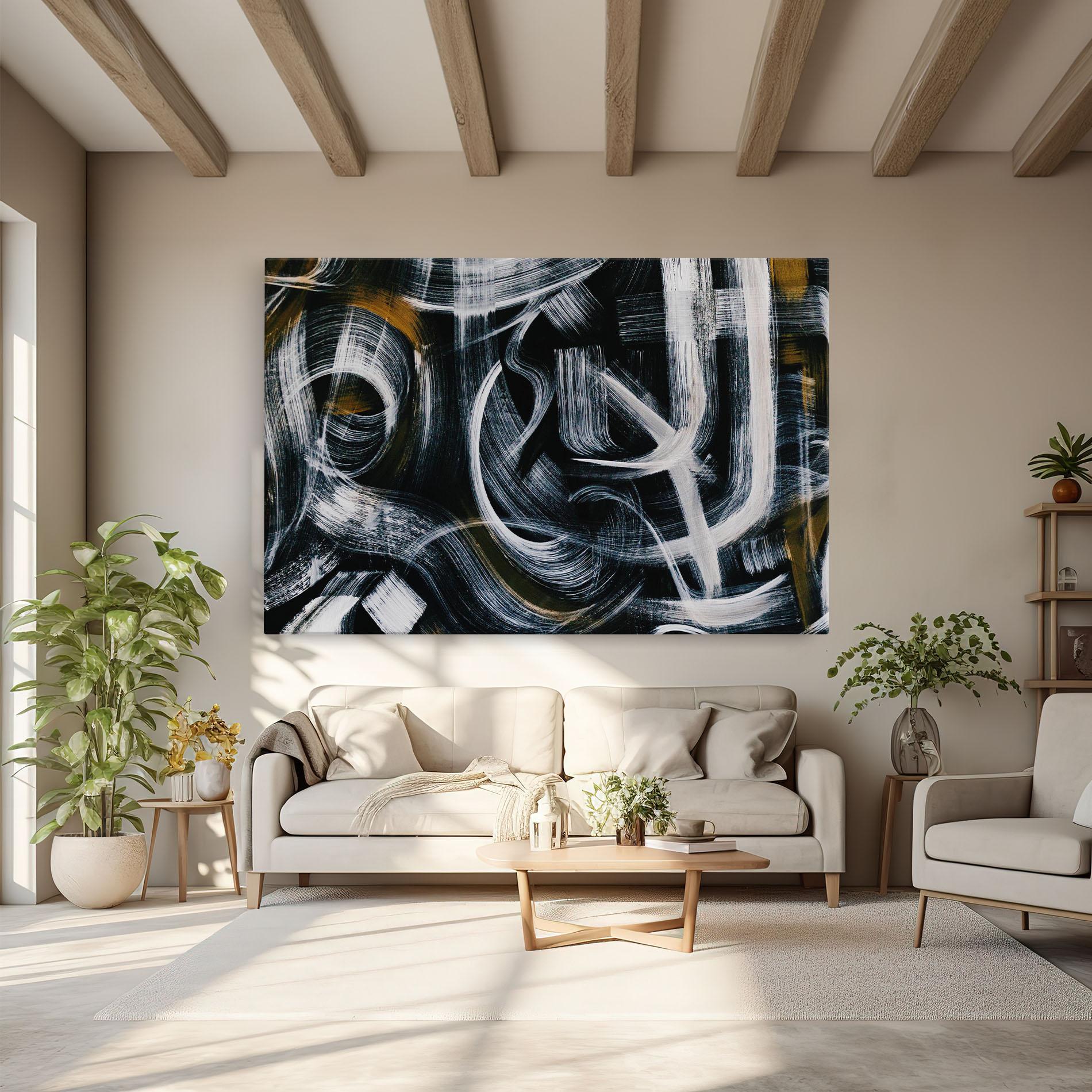 Vászonkép White Brush Lines mockup 6