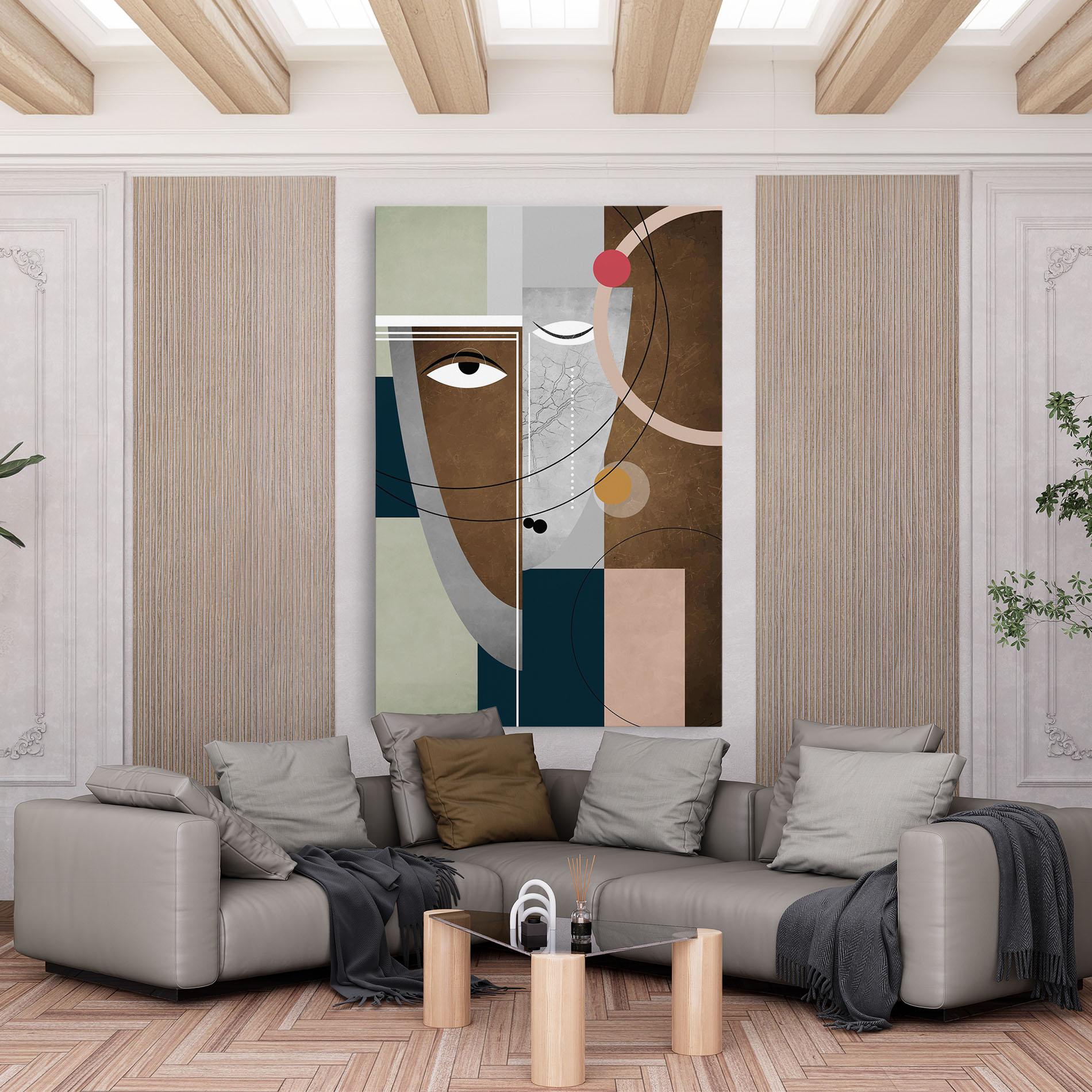 Vászonkép Abstract Brown Face mockup 6