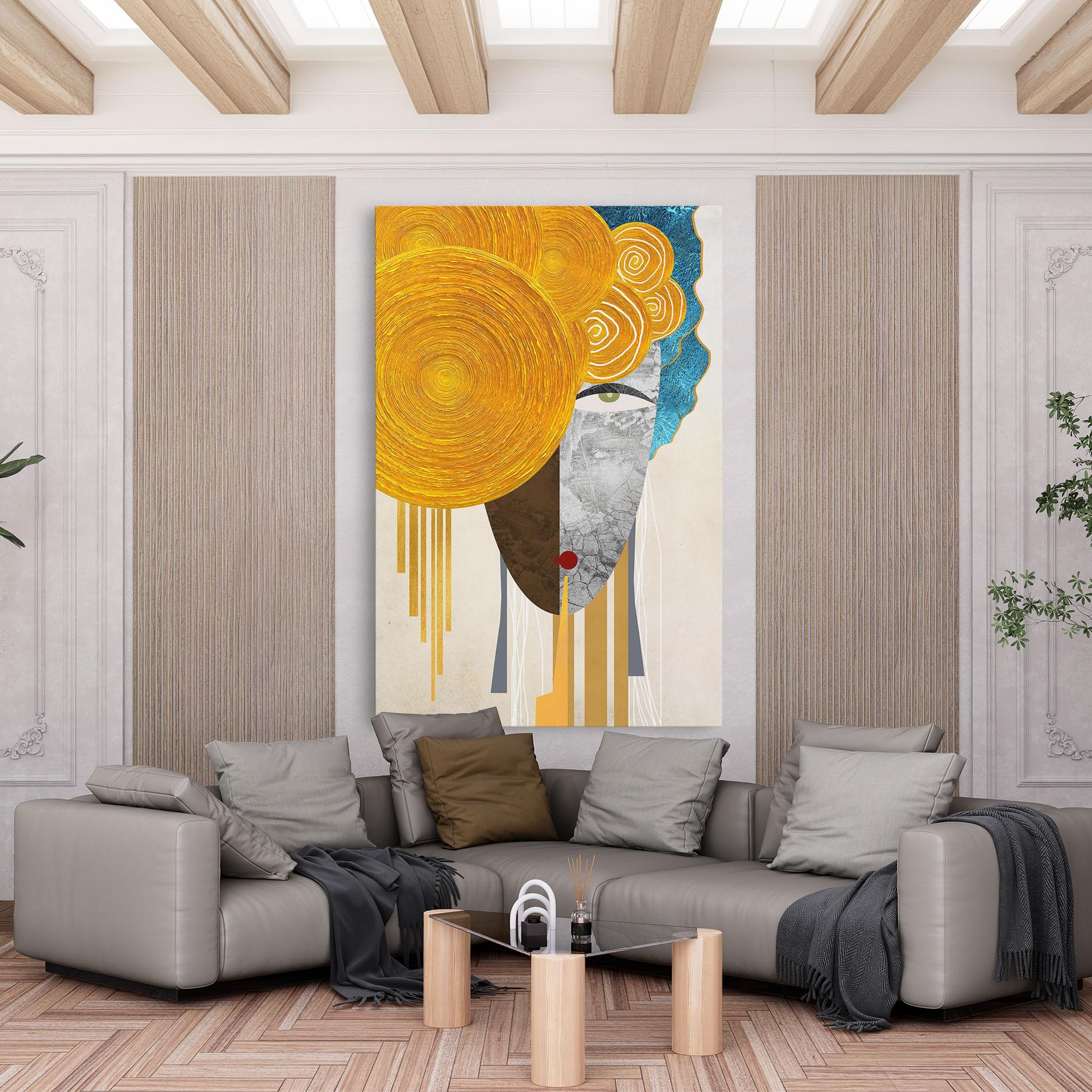 Vászonkép Abstract Grey Face 1 mockup 6