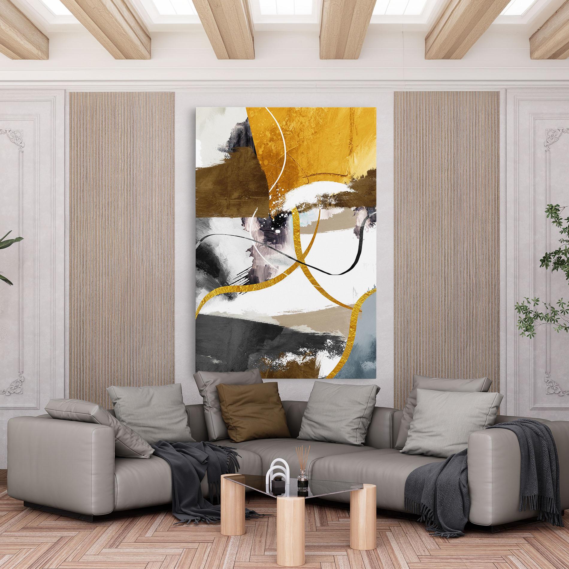 Vászonkép Chaotic Golden Painting mockup 6