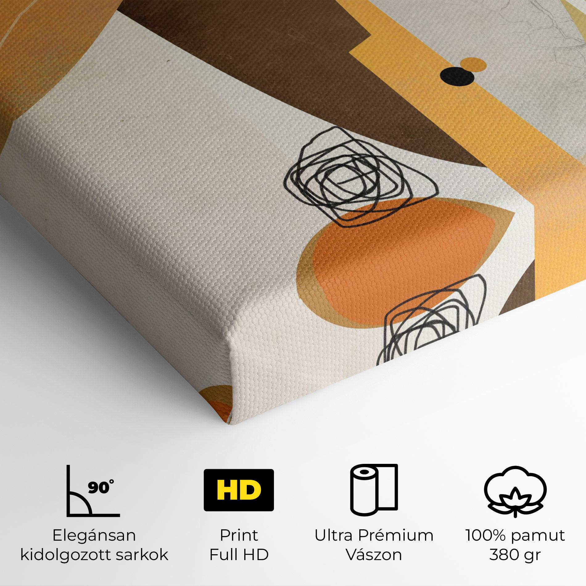 Vászonkép Abstract Orange Face mockup 4