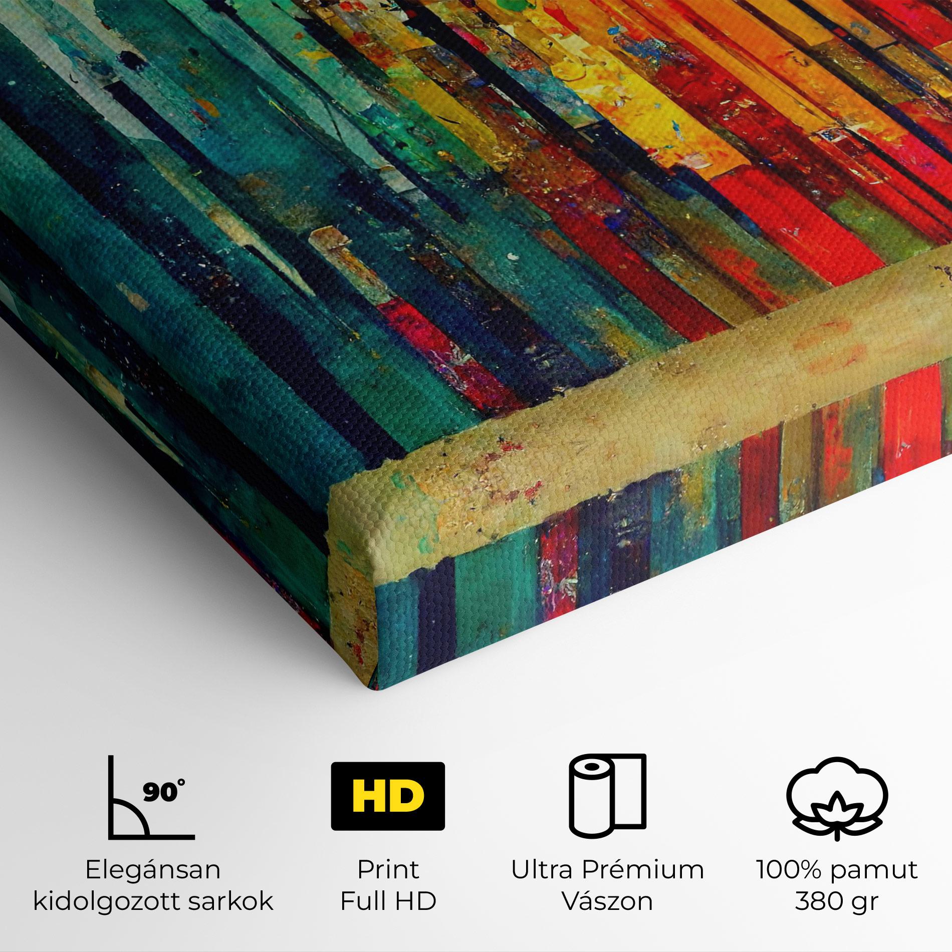 Vászonkép Black Lines On Yellow Light mockup 4