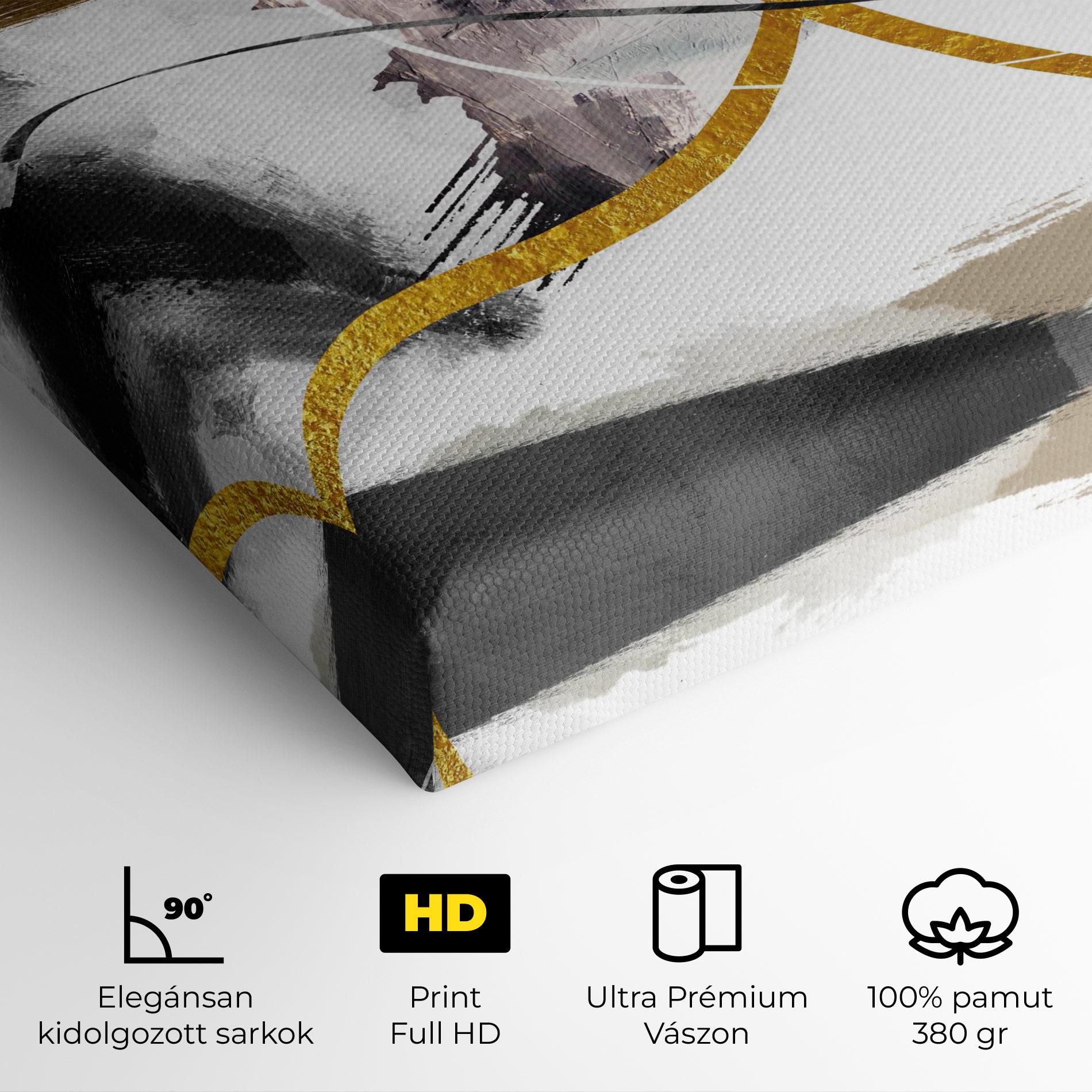 Vászonkép Chaotic Golden Painting mockup 4