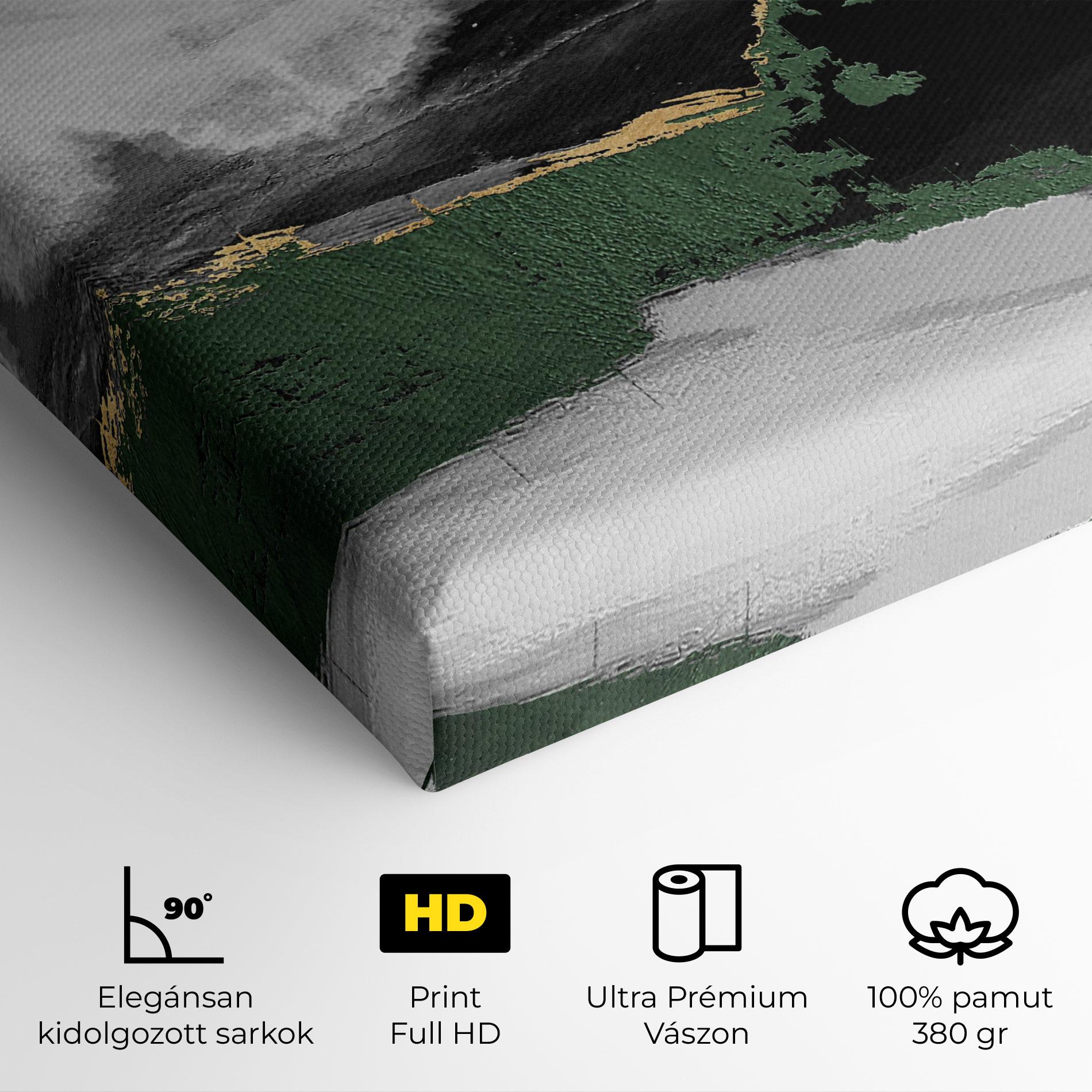 Vászonkép Grey With Green Painting mockup 4