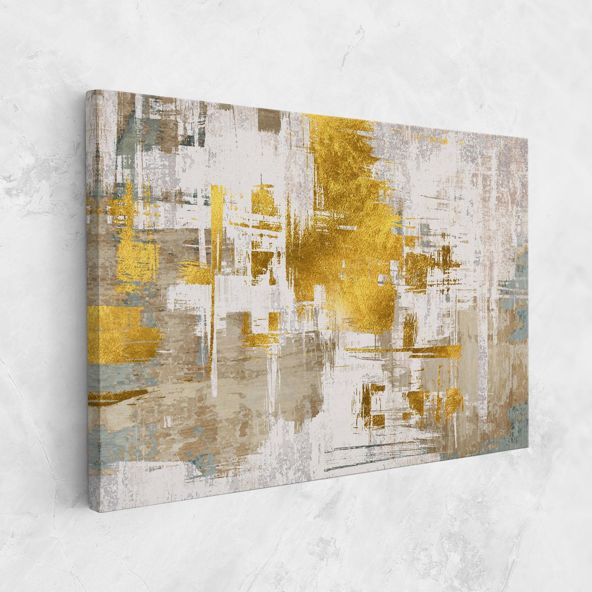 Vászonkép Gold And White Brush mockup 1