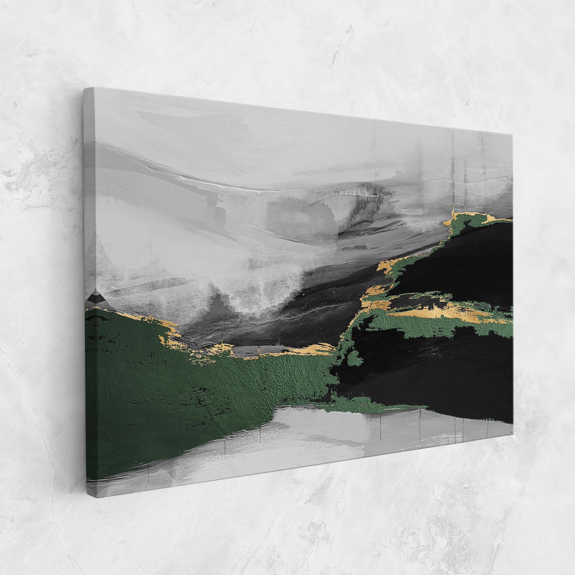 Vászonkép Grey With Green Painting mockup 1