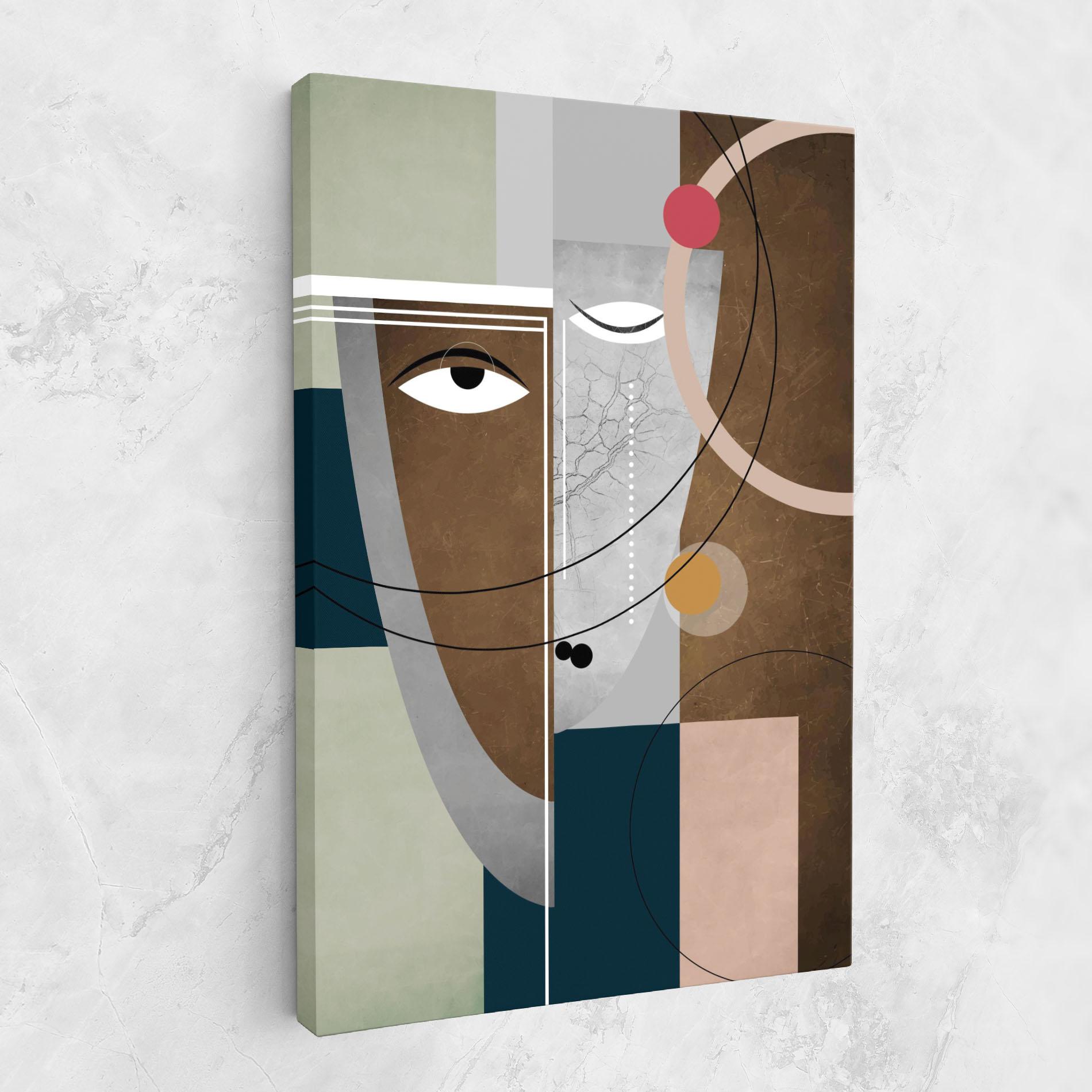 Vászonkép Abstract Brown Face mockup 1