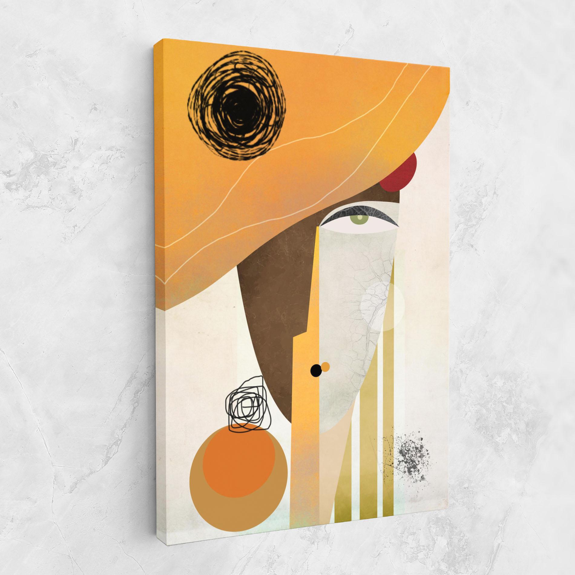 Vászonkép Abstract Orange Face mockup 1