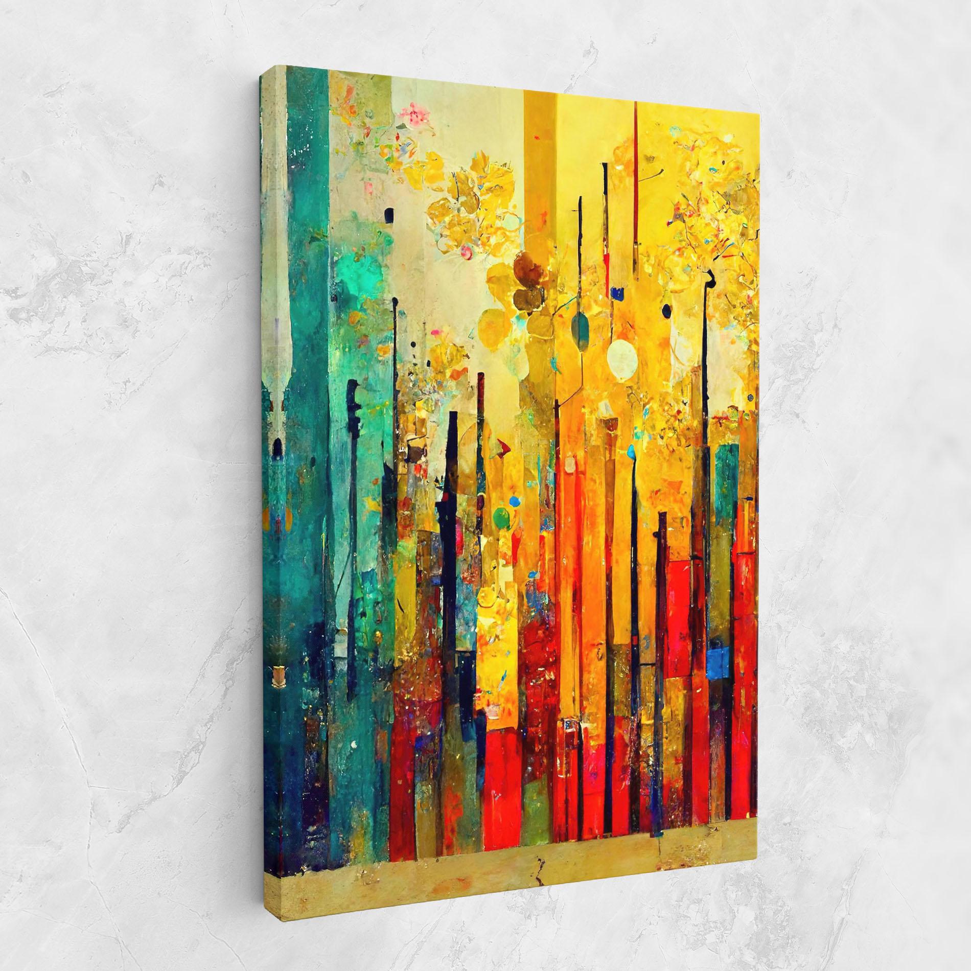 Vászonkép Black Lines On Yellow Light mockup 1