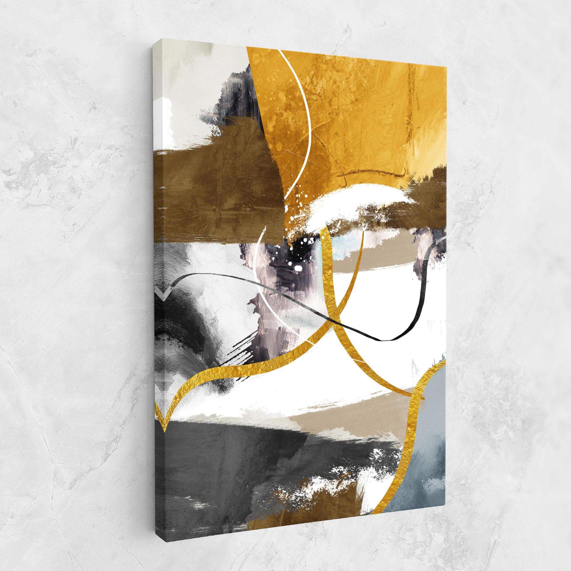Vászonkép Chaotic Golden Painting mockup 1