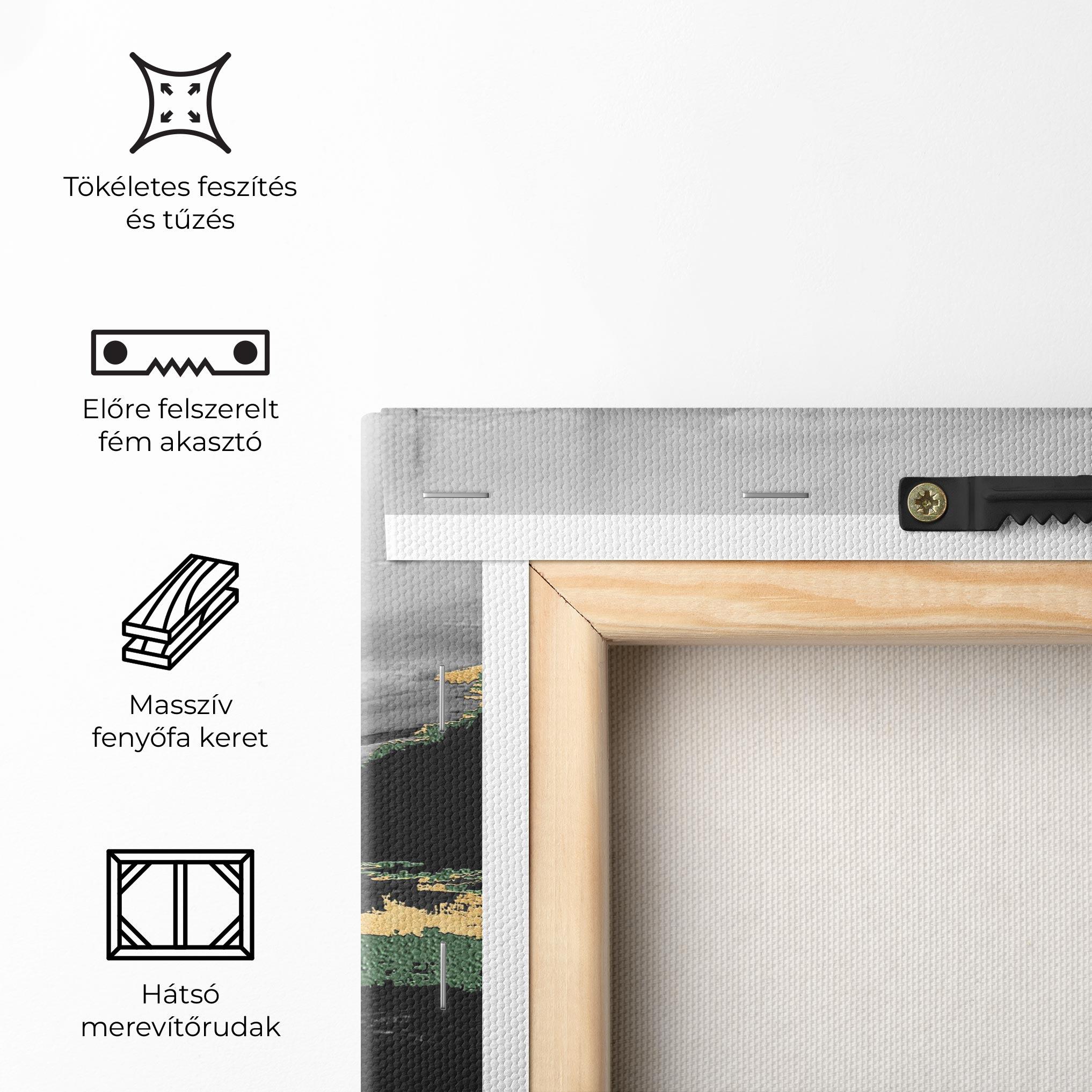 Vászonkép Grey With Green Painting mockup 5