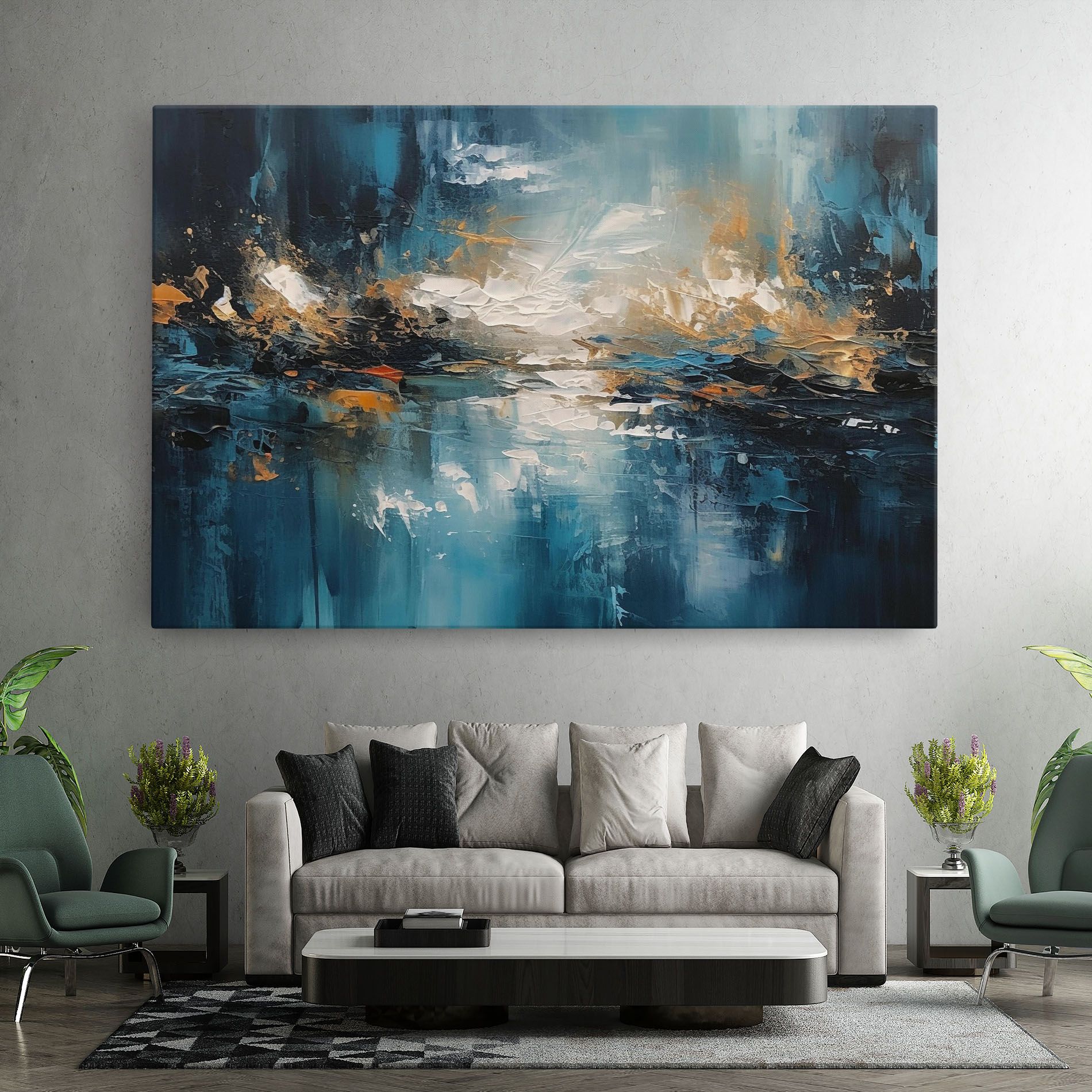 Abstract Blue Art mockup 7